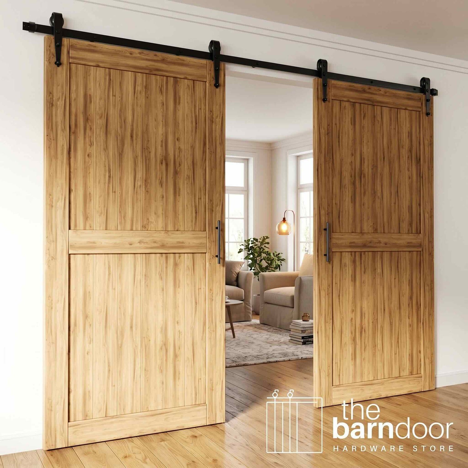 Arrow Black Barn Door Hardware Kit