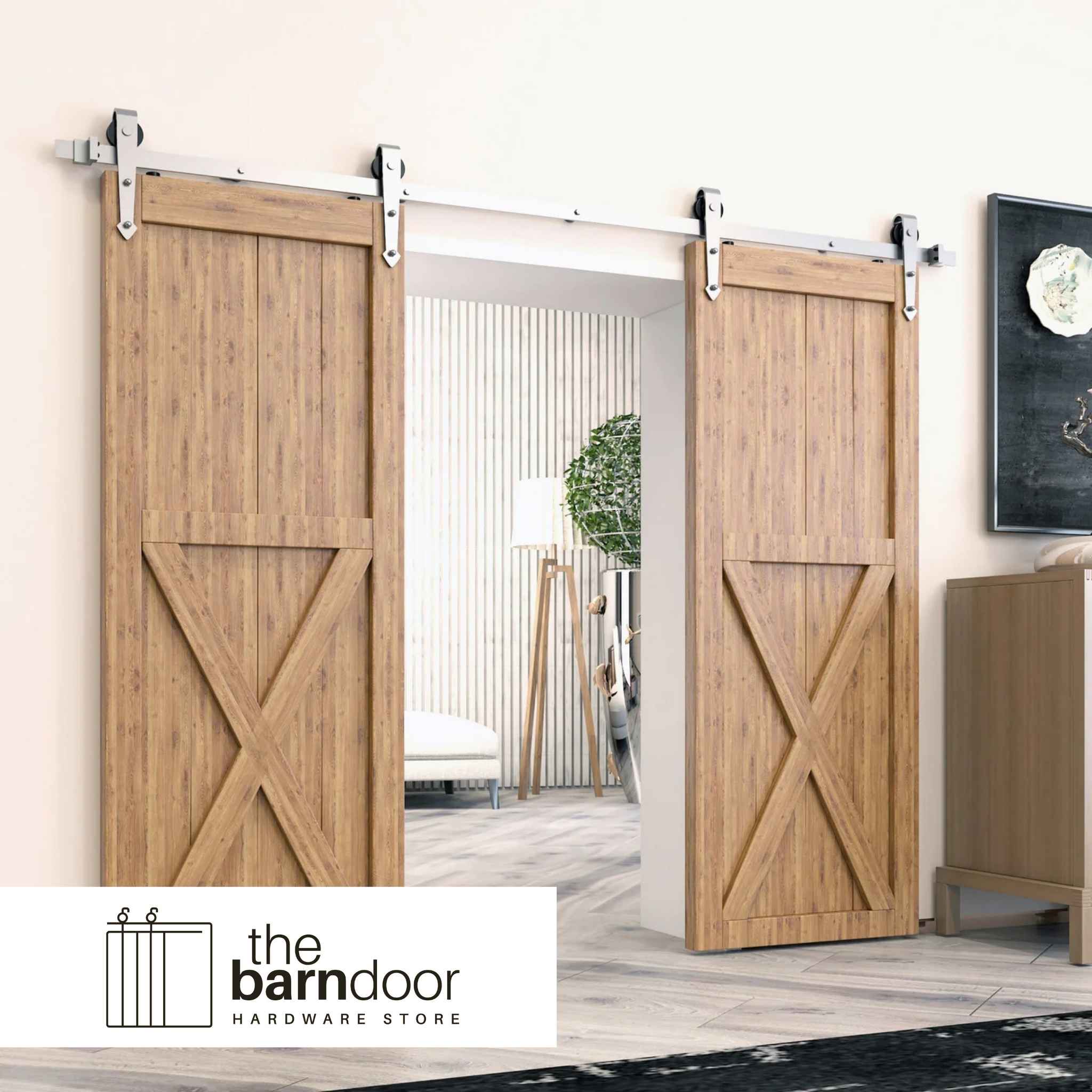 Arrow Brushed Nickel Barn Door Hardware Kit