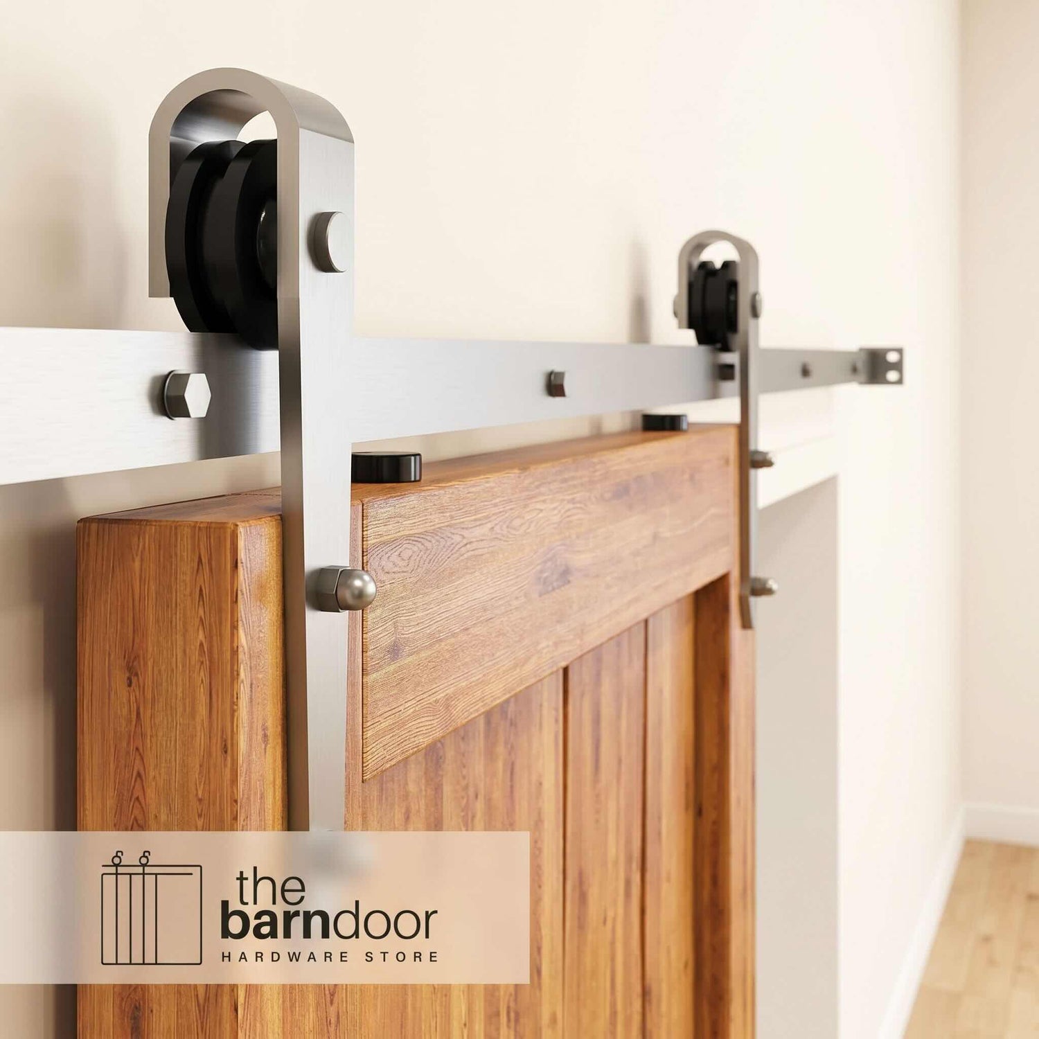 Arrow Brushed Nickel Barn Door Hardware Kit