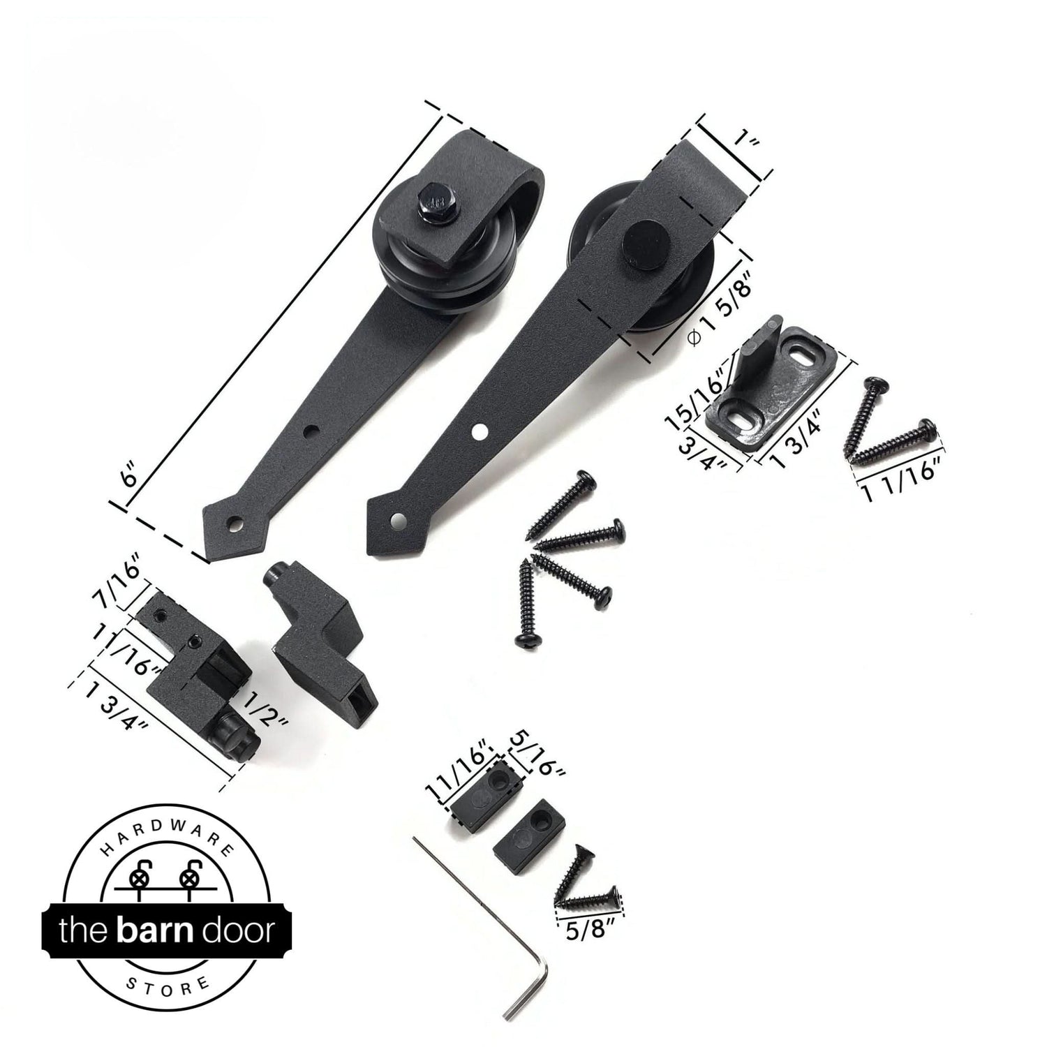 Black Arrow Mini Cabinet Barn Door Rollers