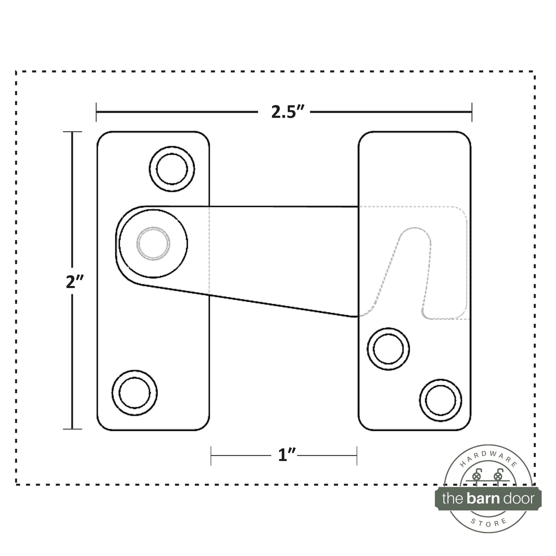 Biparting Privacy Latch for Barn Doors Dimensions Closed