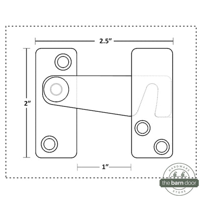 Biparting Privacy Latch for Barn Doors Dimensions Closed