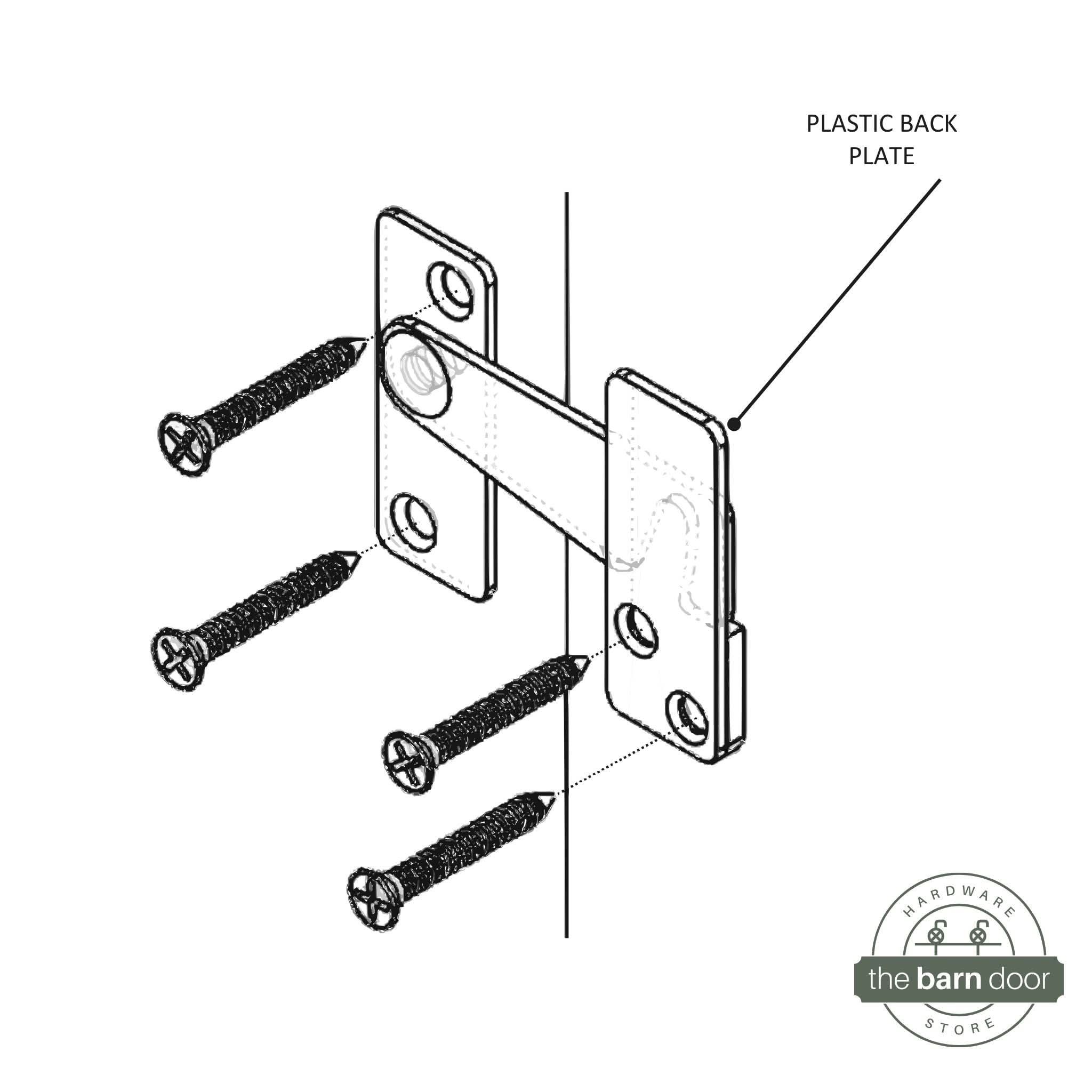 Biparting Privacy Latch for Barn Doors Installation Chart