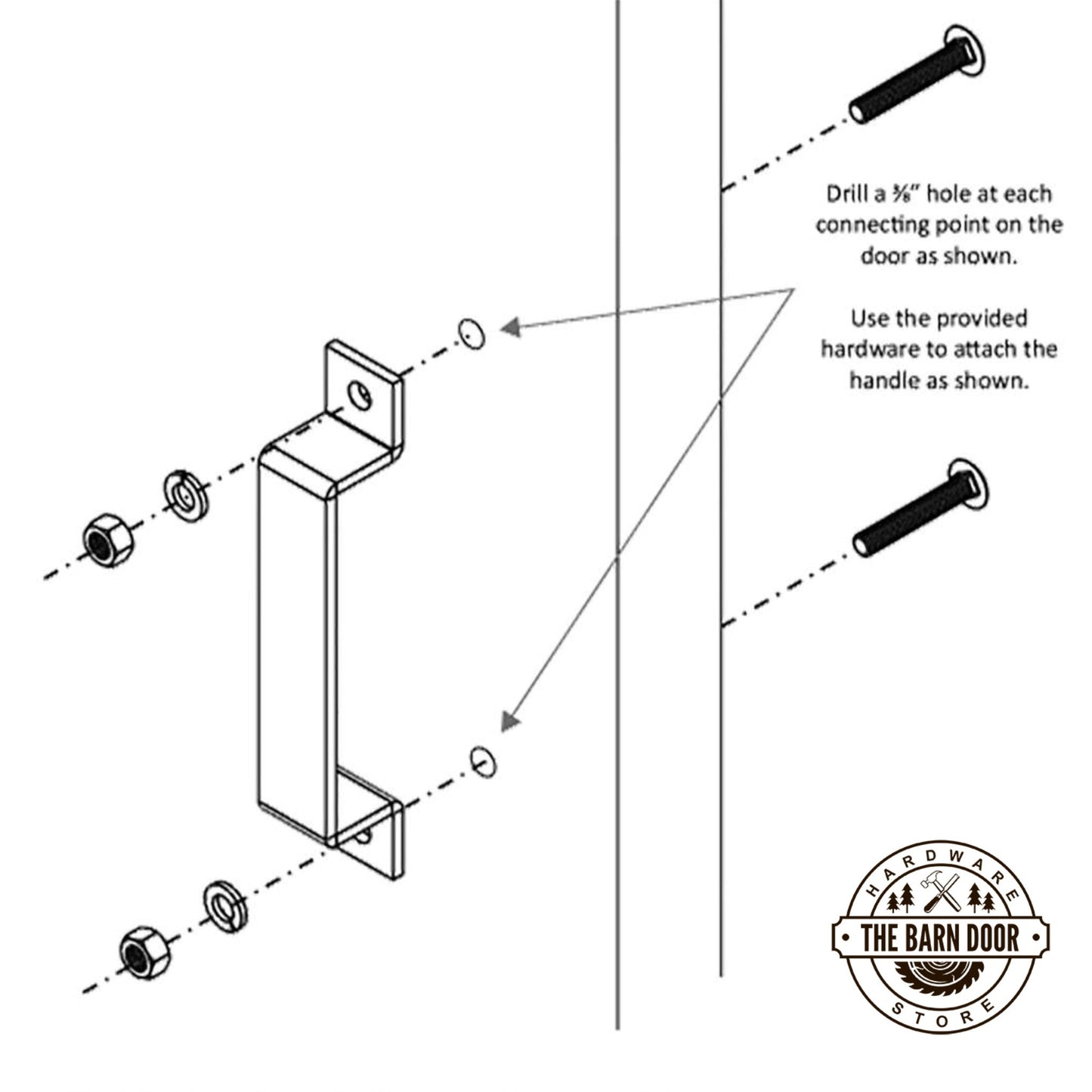 Barn Door Pull Installation Image