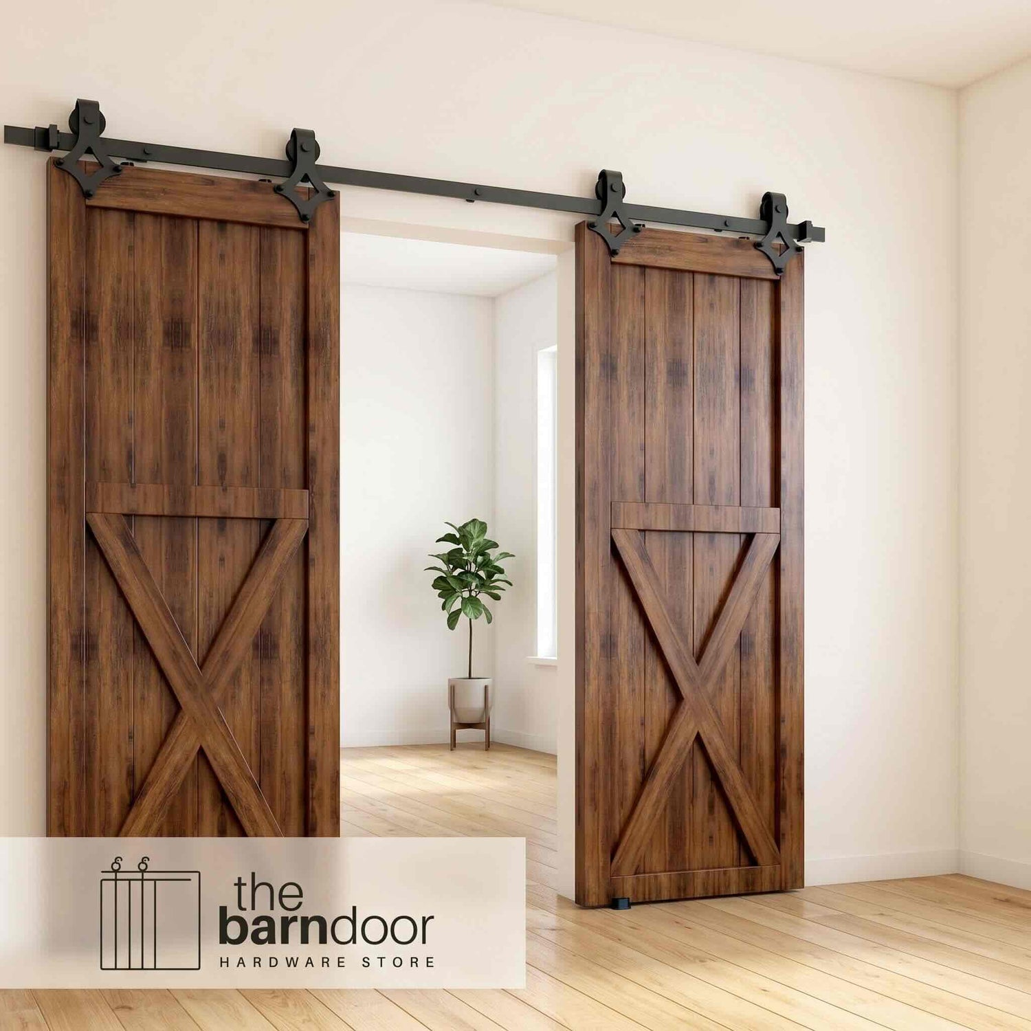 Black Diamond Barn Door Hardware Kit