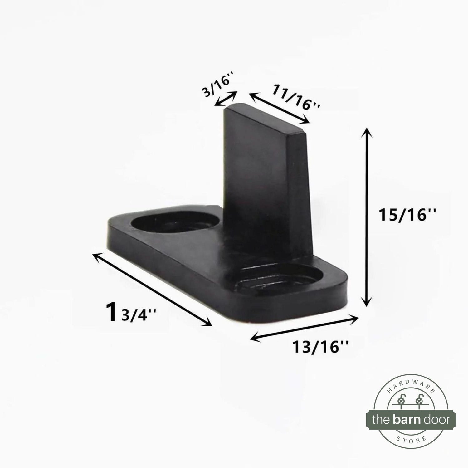 Black Double Clip Floor Mounted Barn Door Guide Dimensions