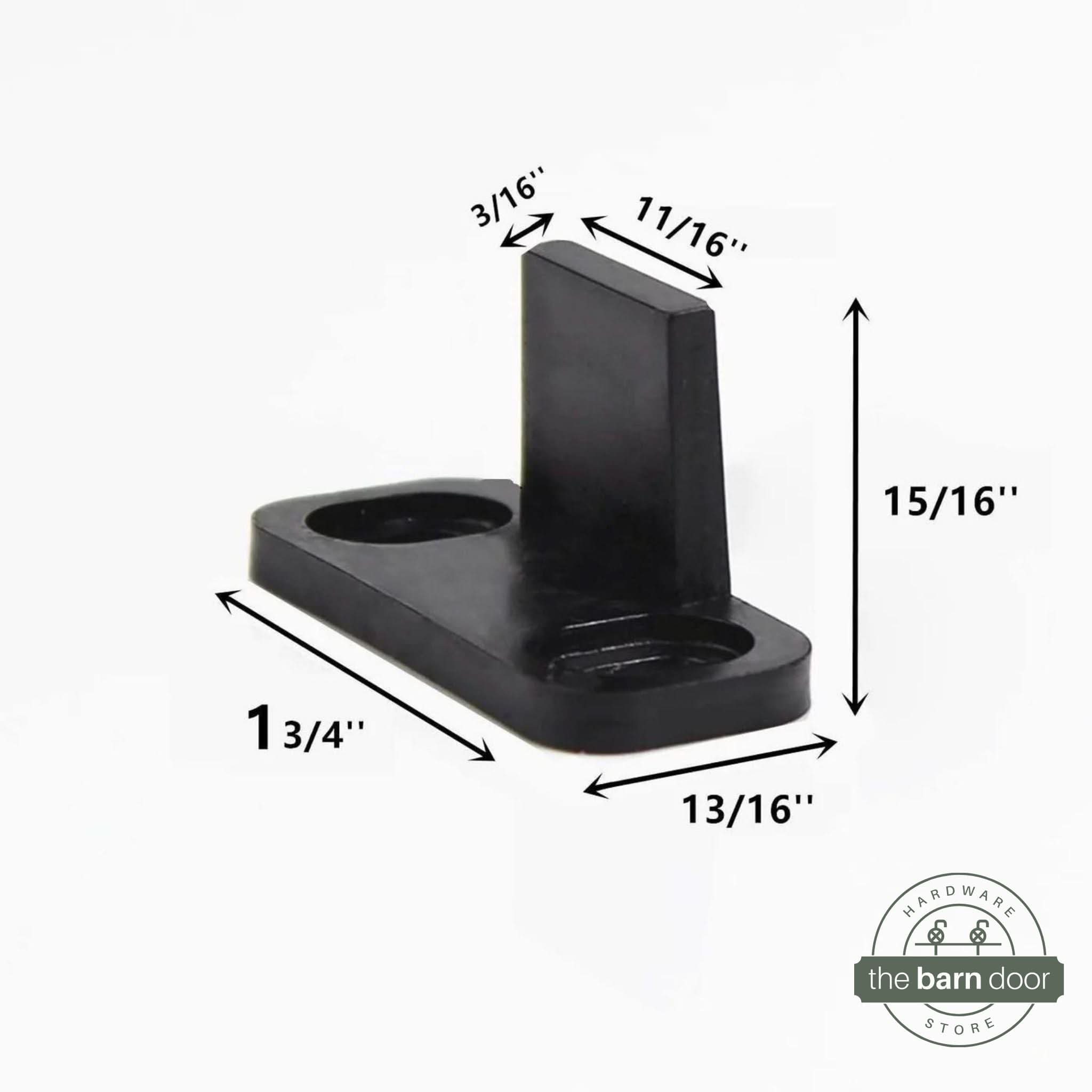 Black Double Clip Floor Mounted Barn Door Guide Dimensions
