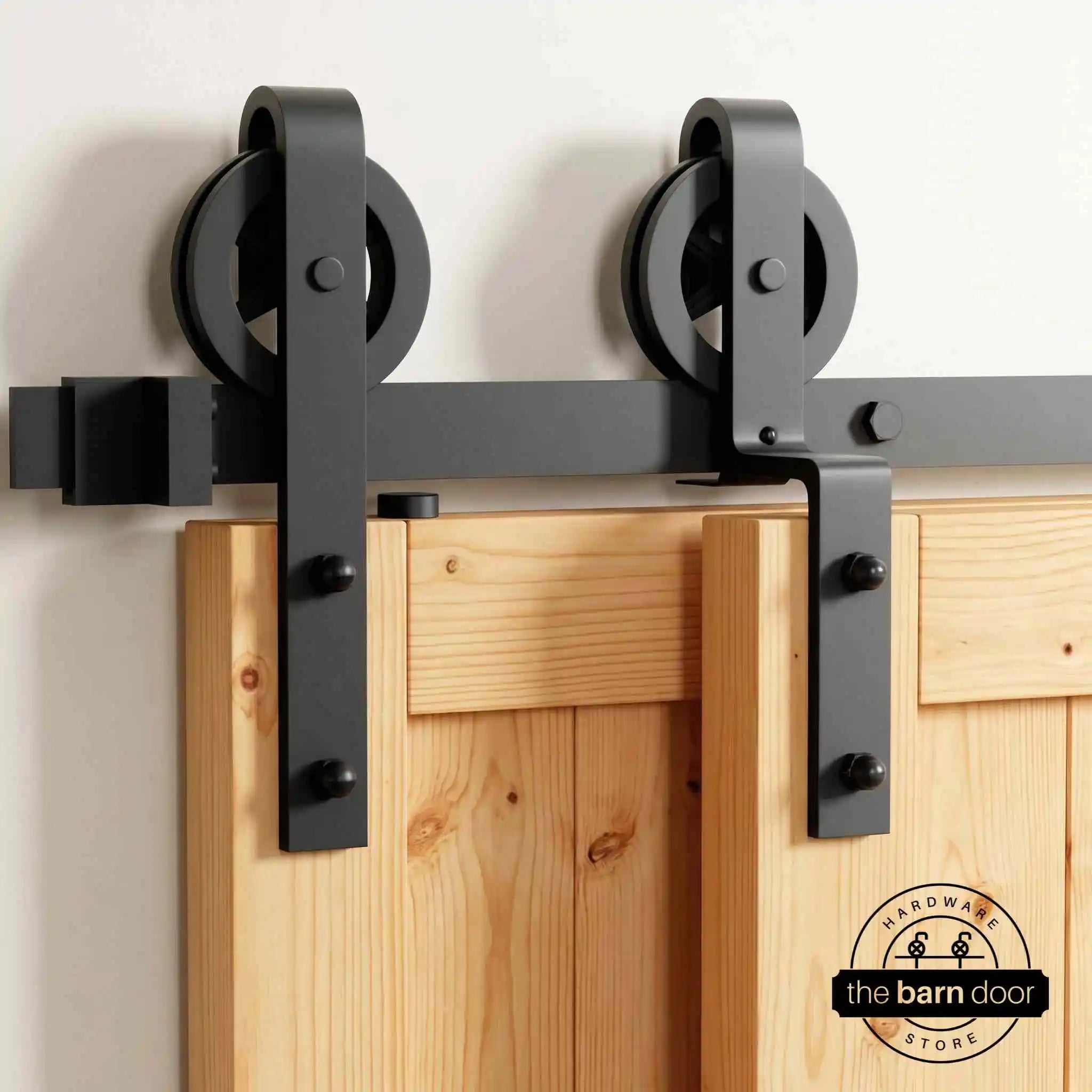 Spoke Wheel Single Track Bypass Barn Door Hardware