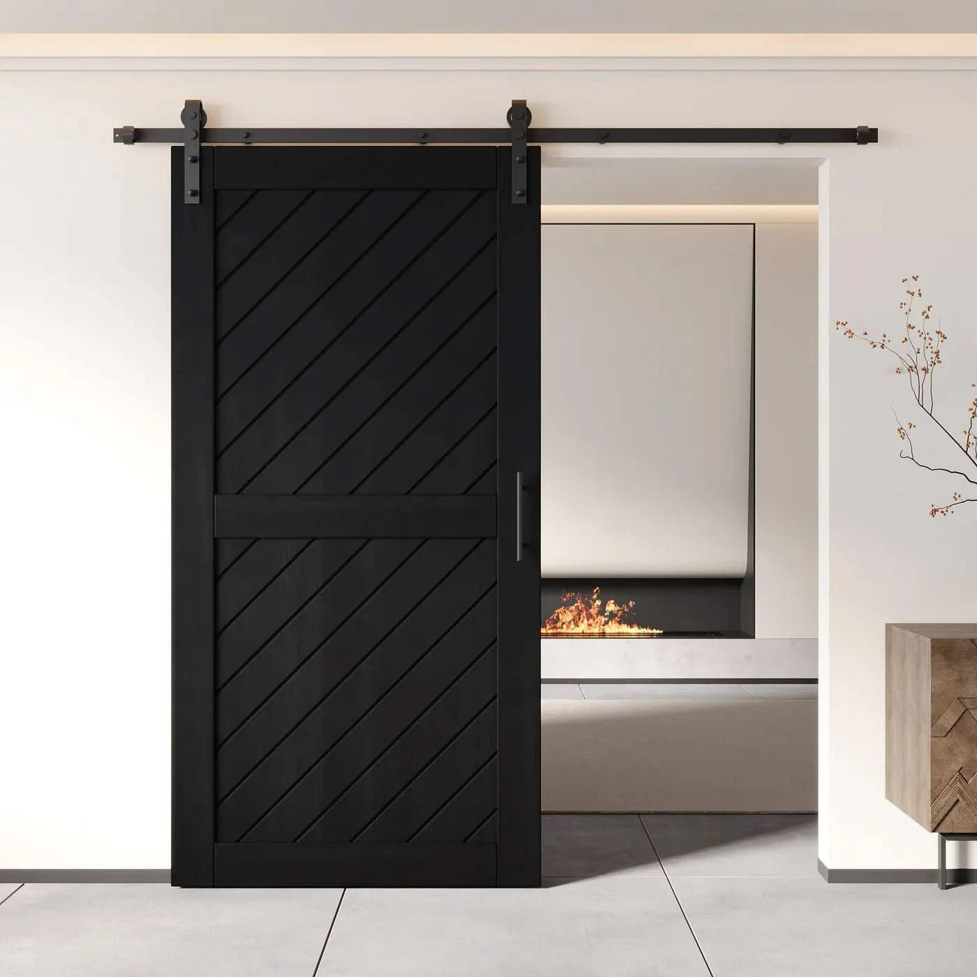 Black Slanted Barn Door