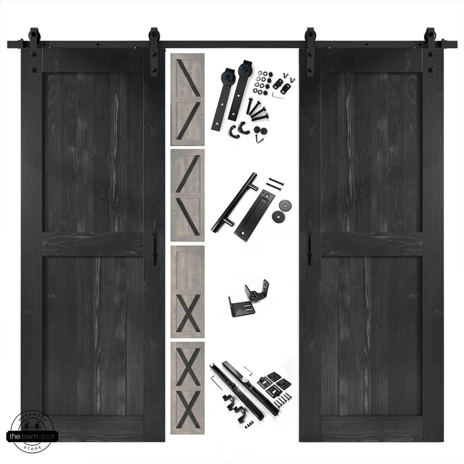 Black Classic Double Barn Door Kit