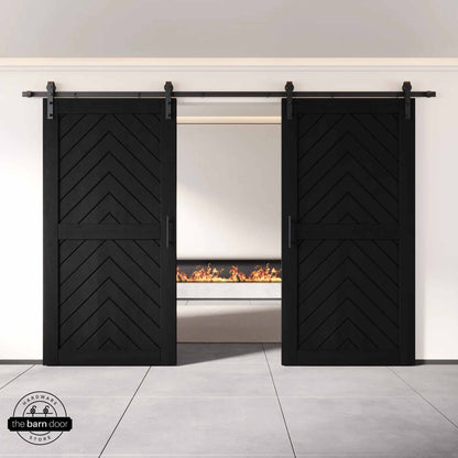 Black Fishbone Double Barn Door by TBDHS