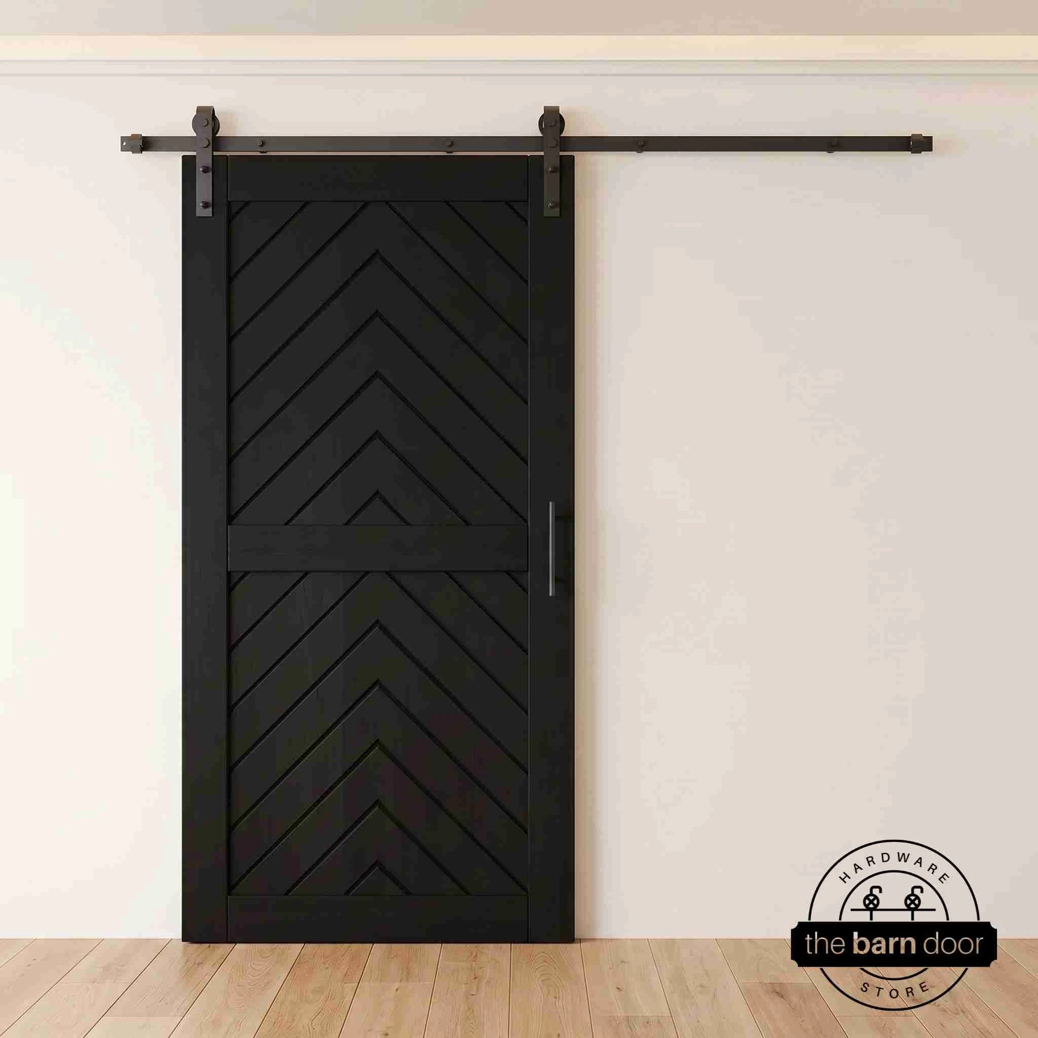 Black fishbone barn door with hardware kit