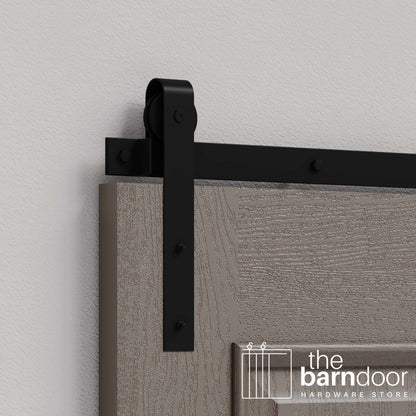 Black J Strap Heavy Duty Single Track Barn Door Hardware