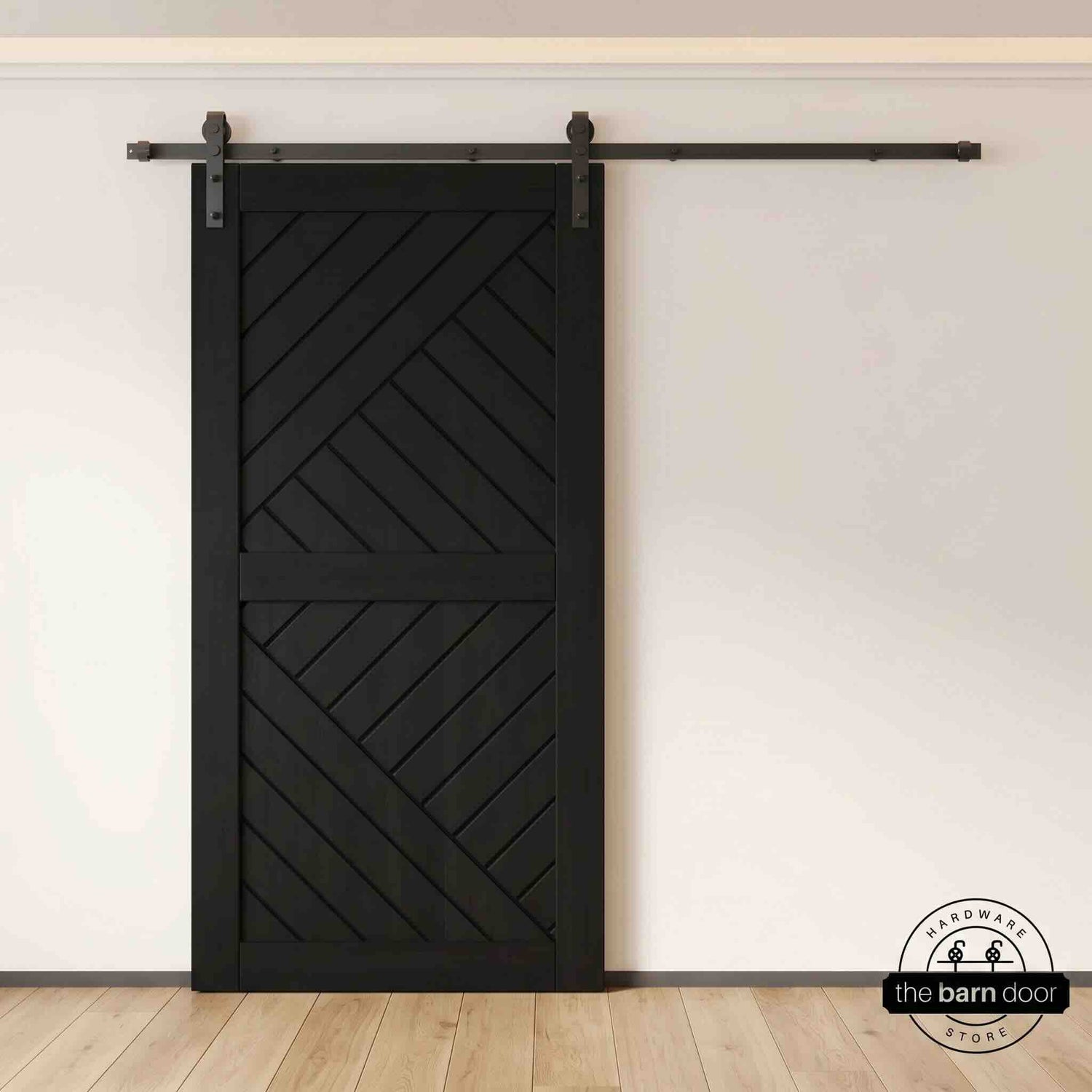 Black Patterned Barn Door