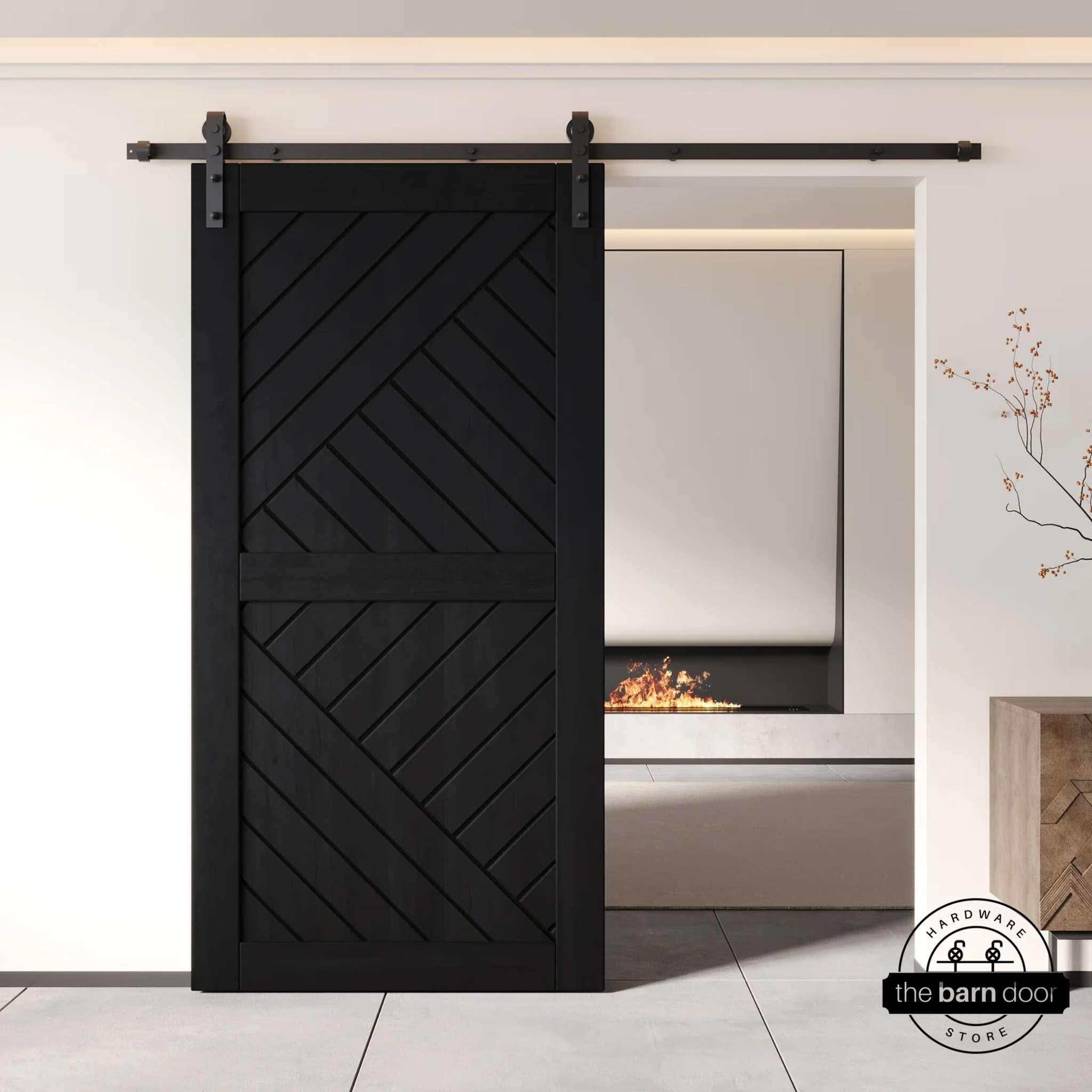 Black Patterned Barn Door