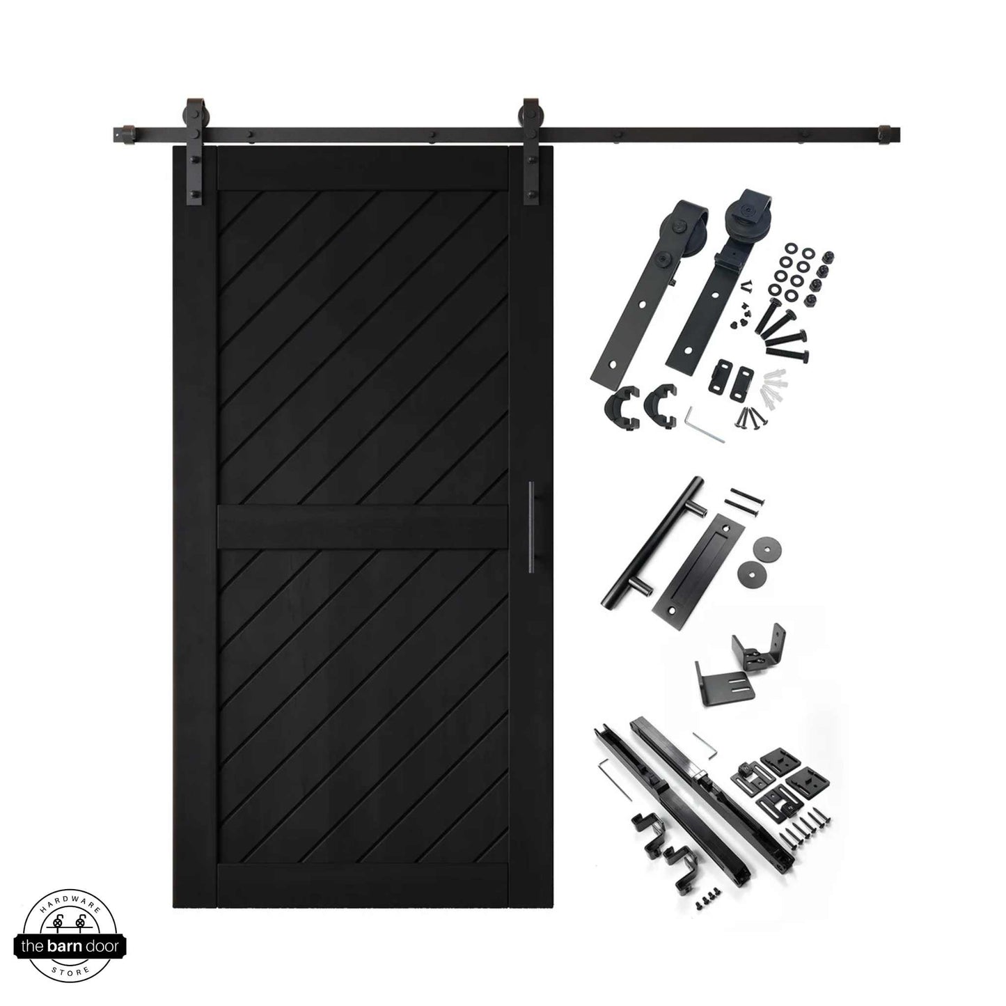 Black Slanted Classic Single Track Barn Door Kit