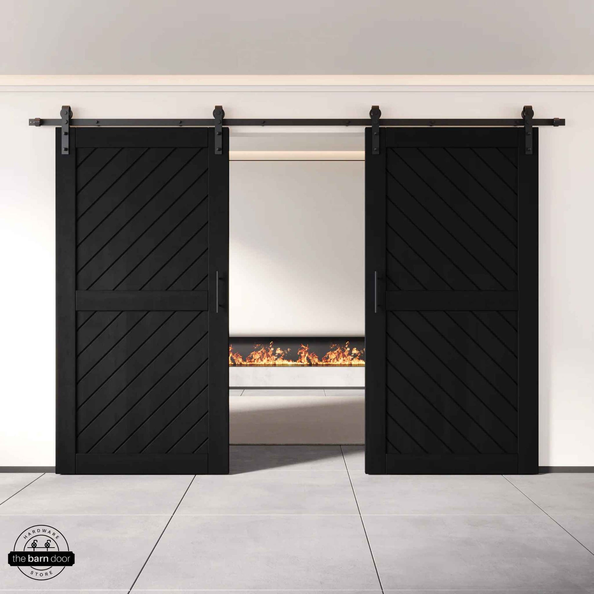 Black Slanted Double Barn Door