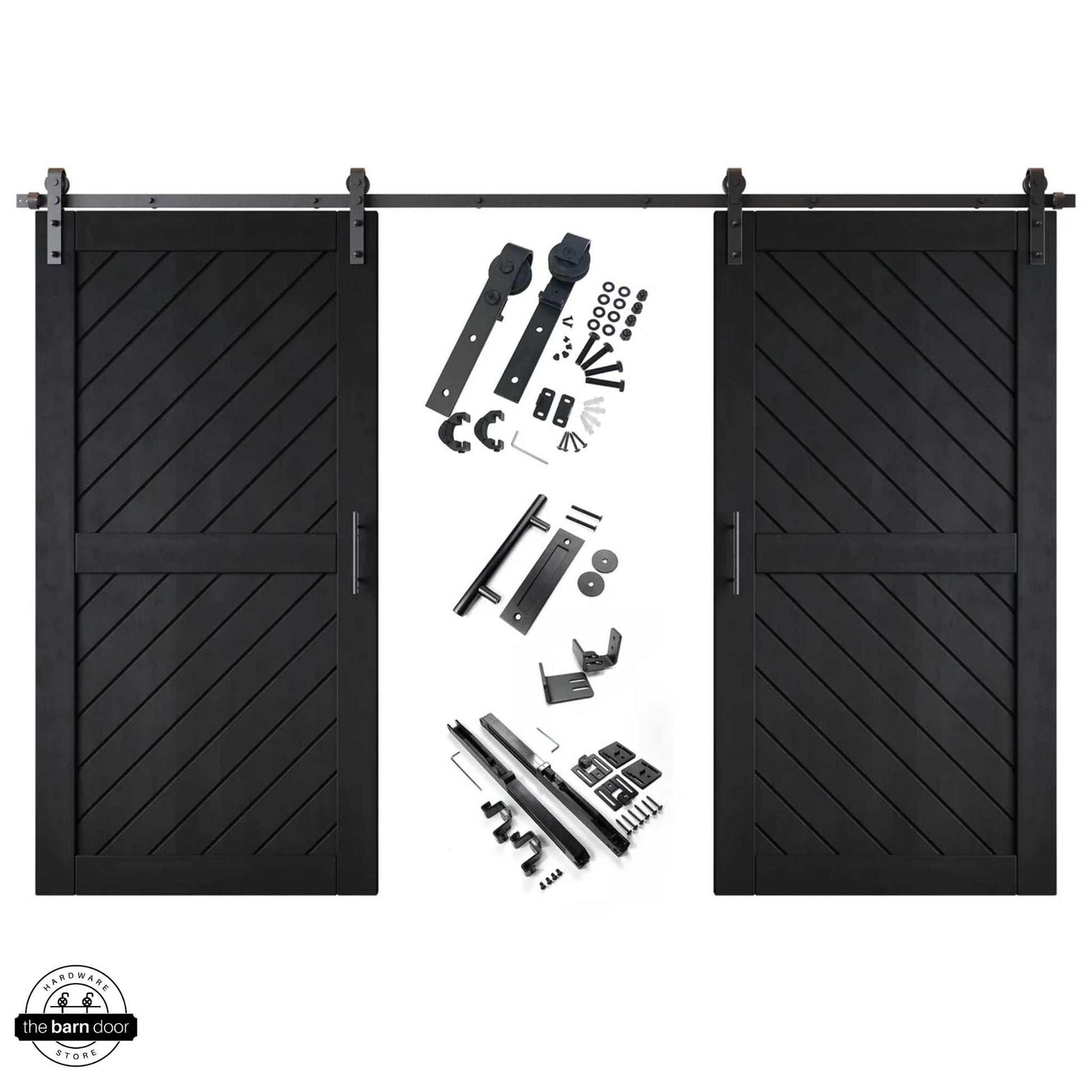 Black Slanted Double Barn Door Kit