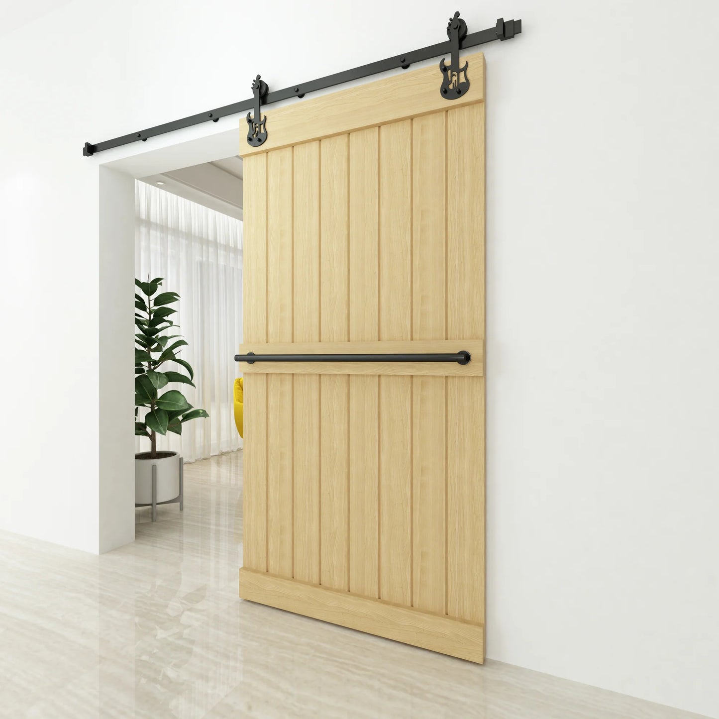 Black Guitar Barn Door Hardware