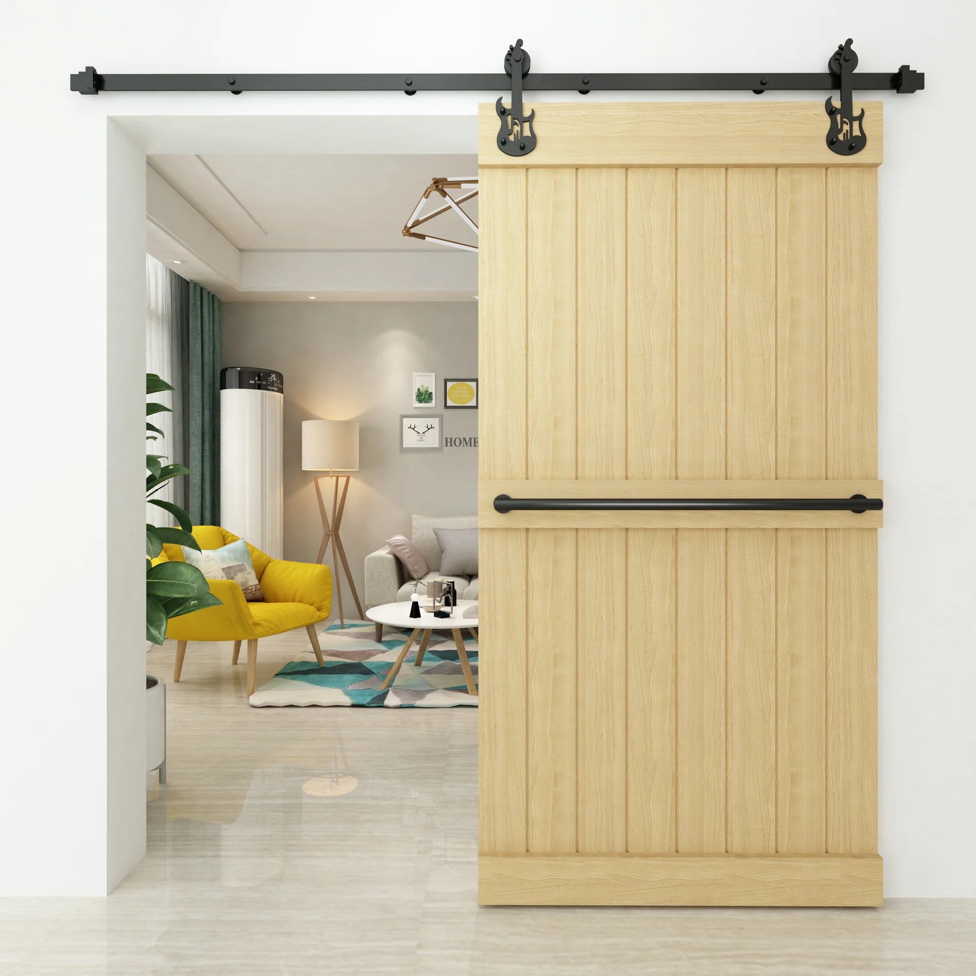 Black Guitar Barn Door Hardware