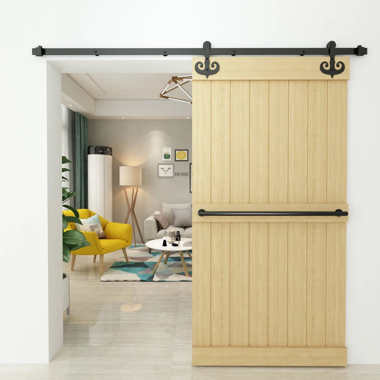 Black Mustache Barn Door Hardware