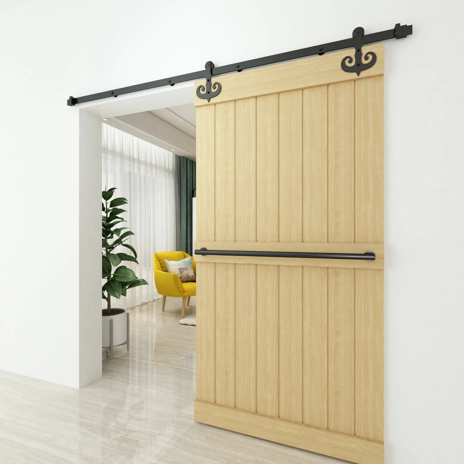 Black Mustache Barn Door Hardware