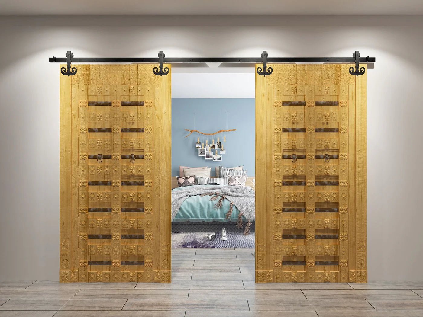 Black Mustache Barn Door Hardware