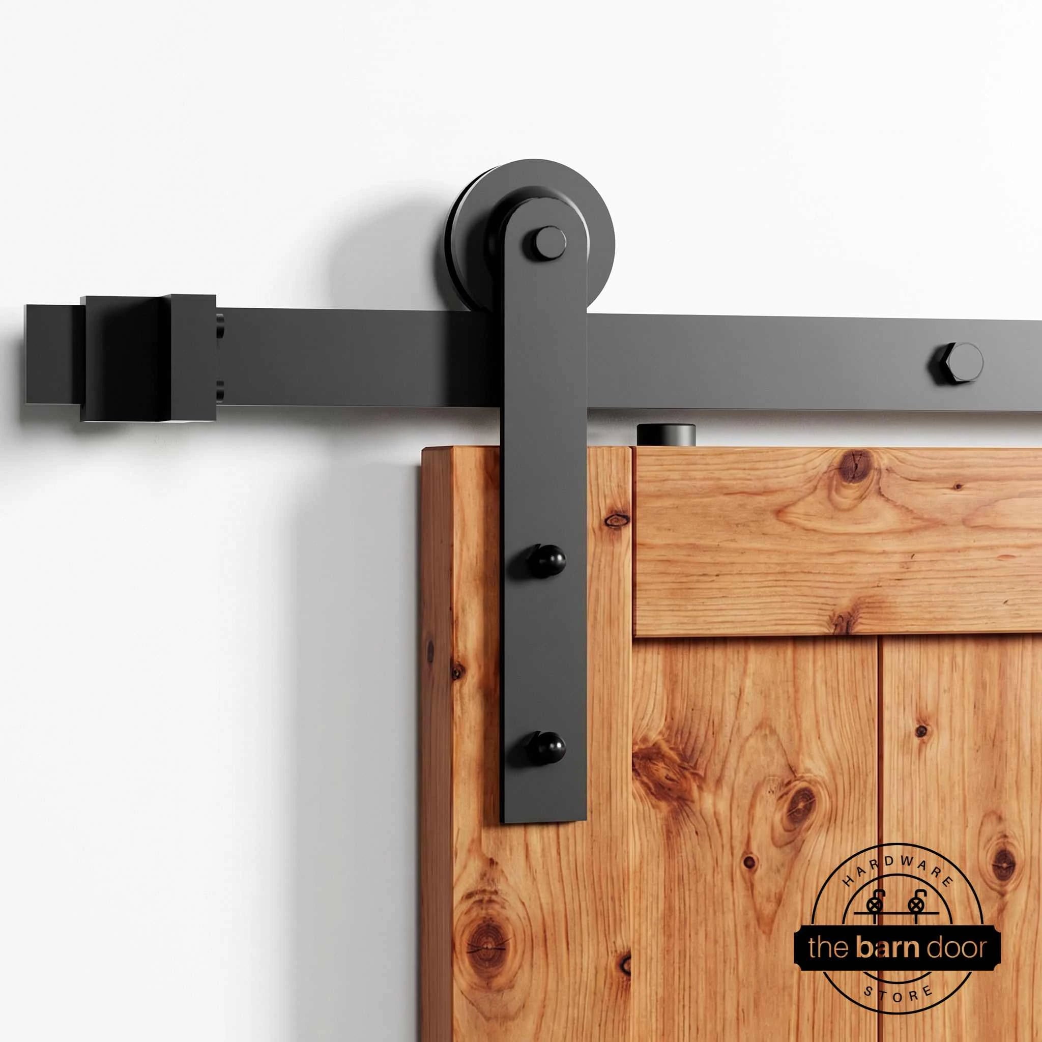 Black Straight Barn Door Hardware Kit