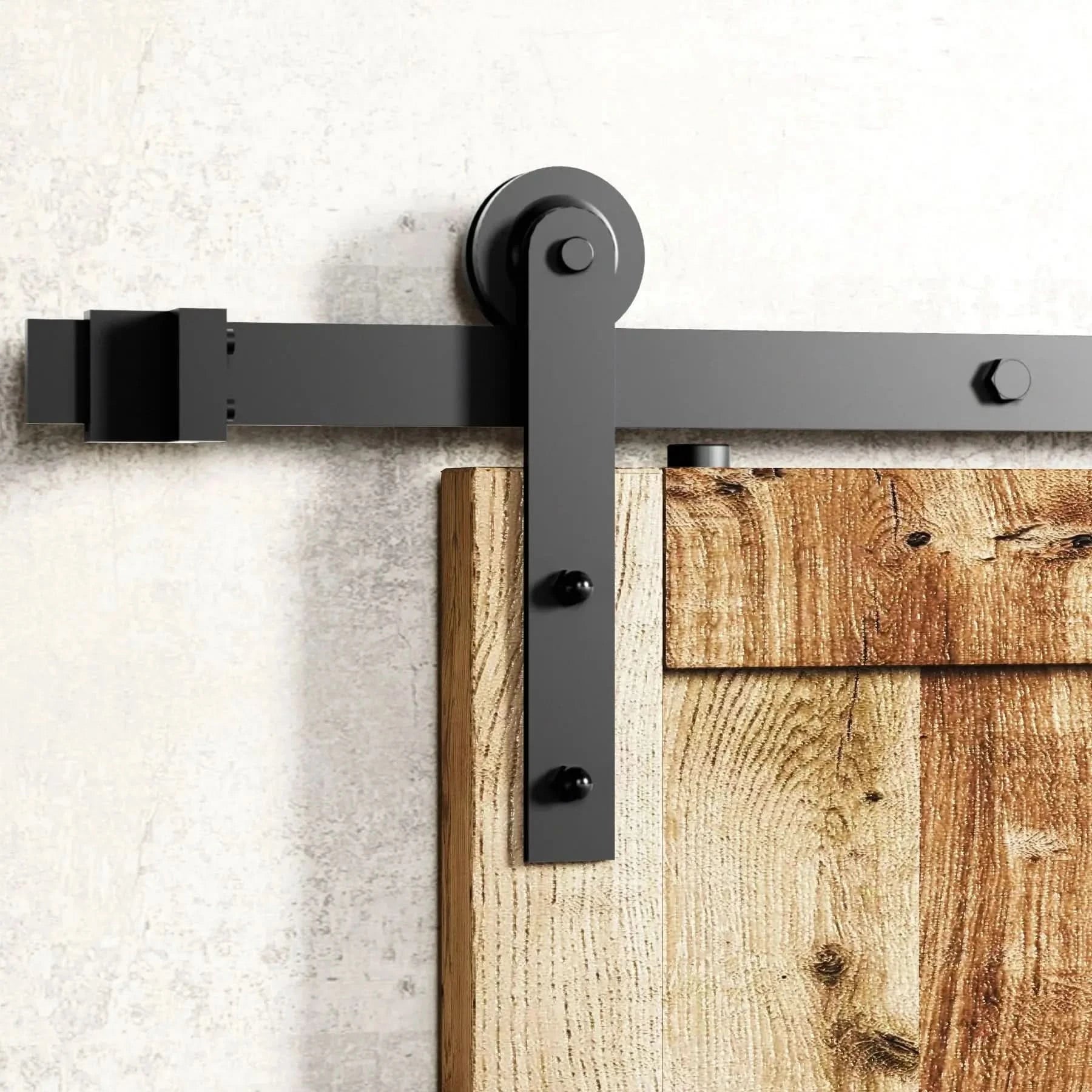 Black Straight Barn Door Hardware Kit