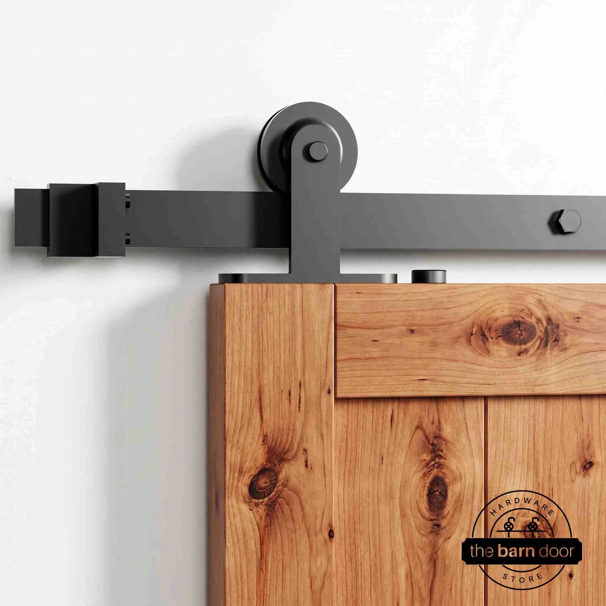 Black T-Shape Barn Door Hardware Kit