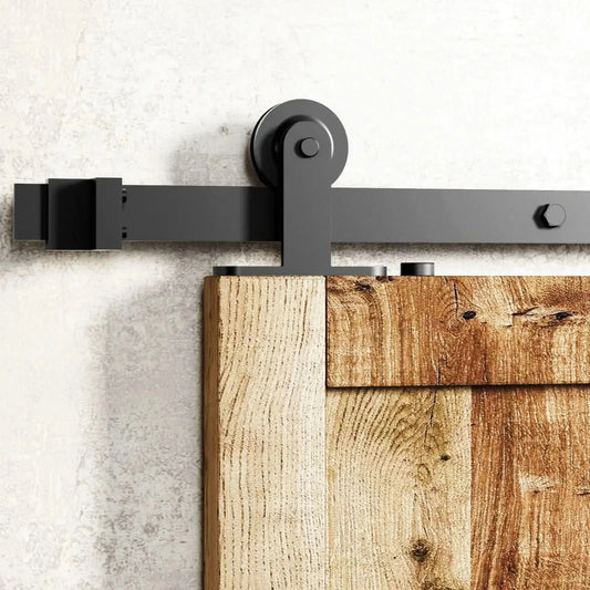 Black T-Shape Barn Door Hardware Kit