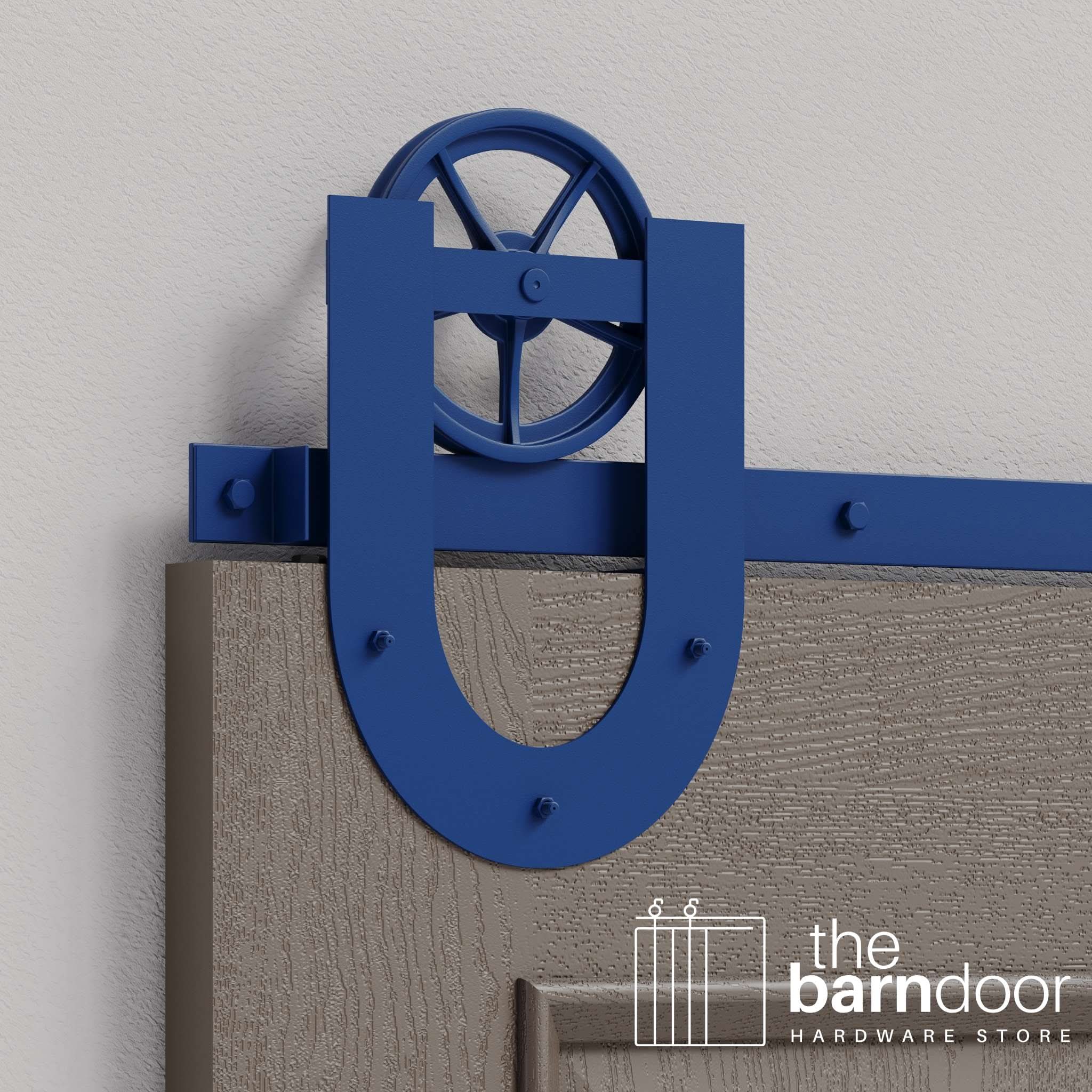 Blue Ribbon Horseshoe Wagon Wheel Heavy Duty Single Track Barn Door Hardware