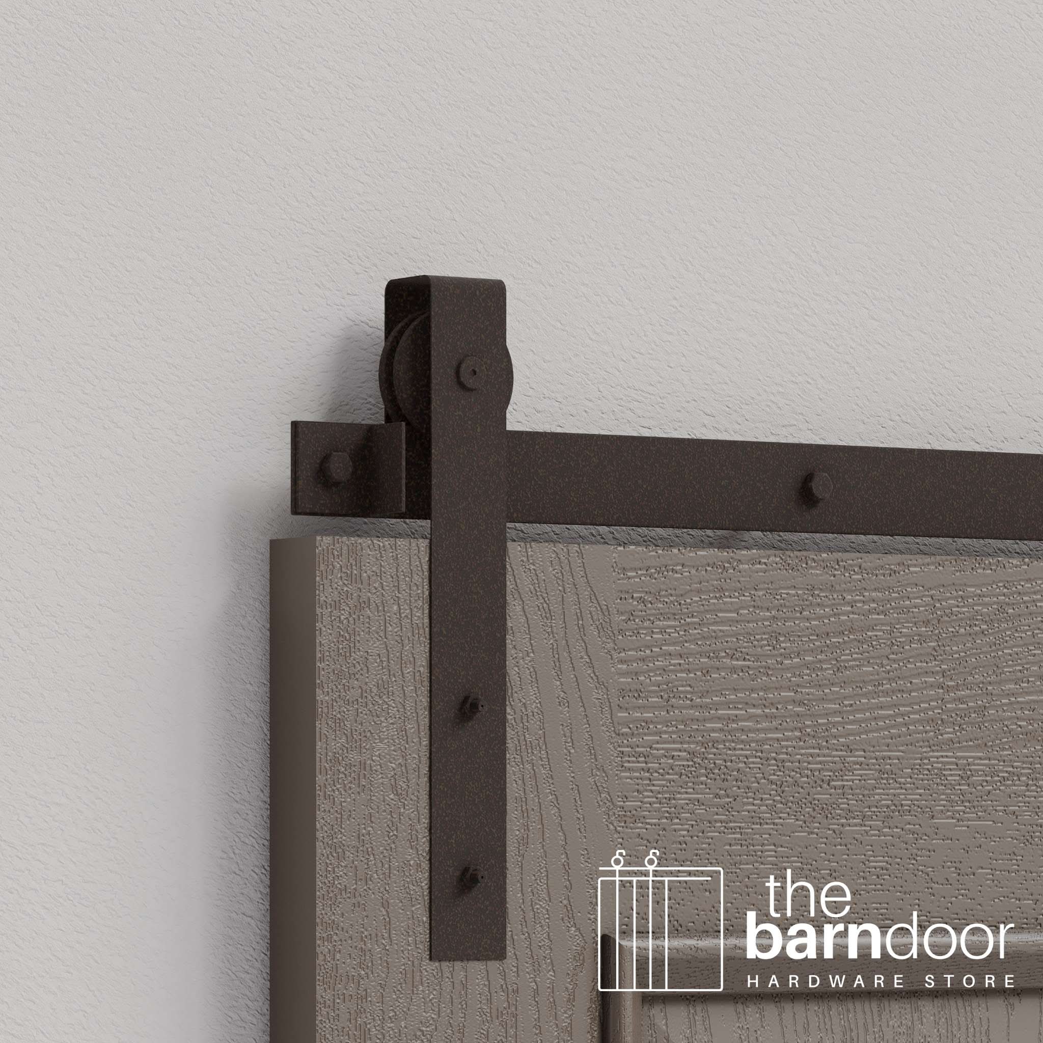 Bronze Flat Top Strap Heavy Duty Single Track Barn Door Hardware