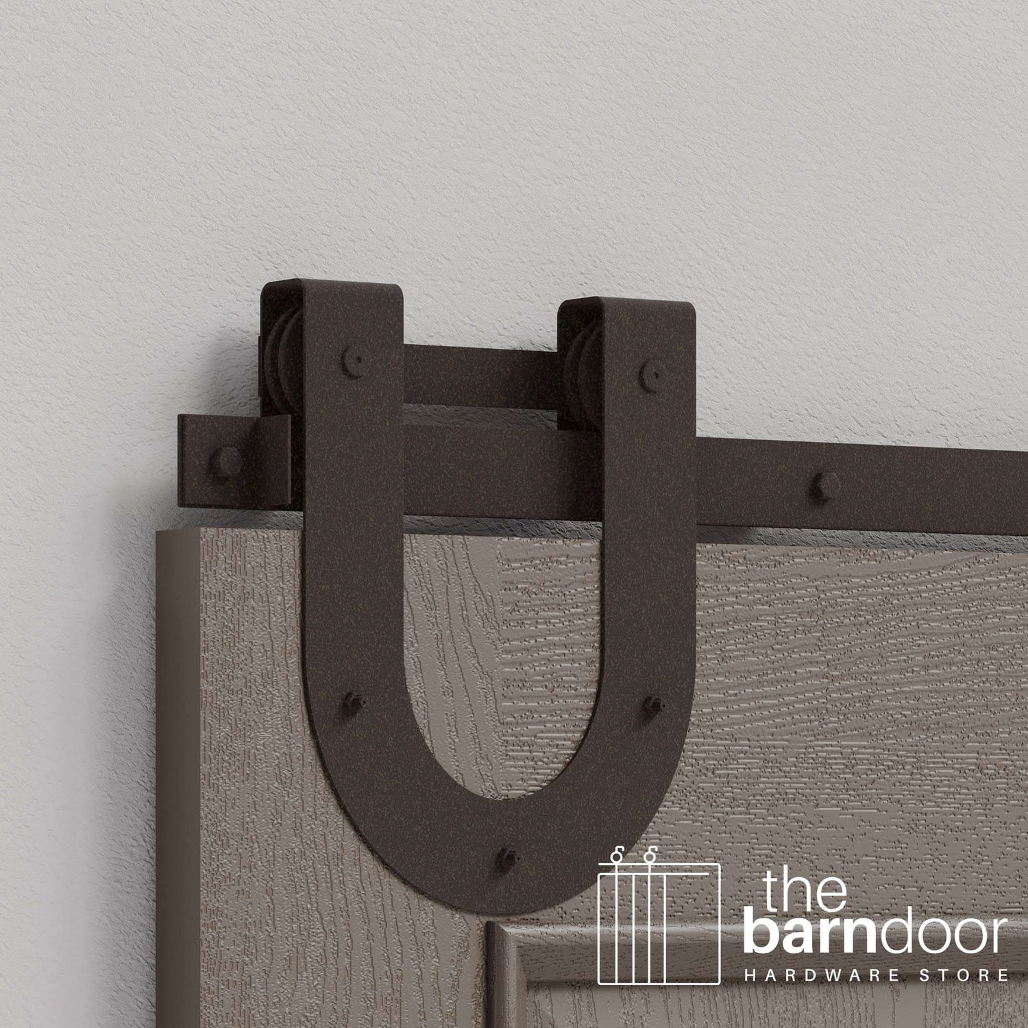 Bronze Horseshoe Heavy Duty Single Track Barn Door Hardware