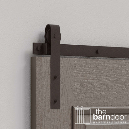 Bronze J Strap Heavy Duty Single Track Barn Door Hardware