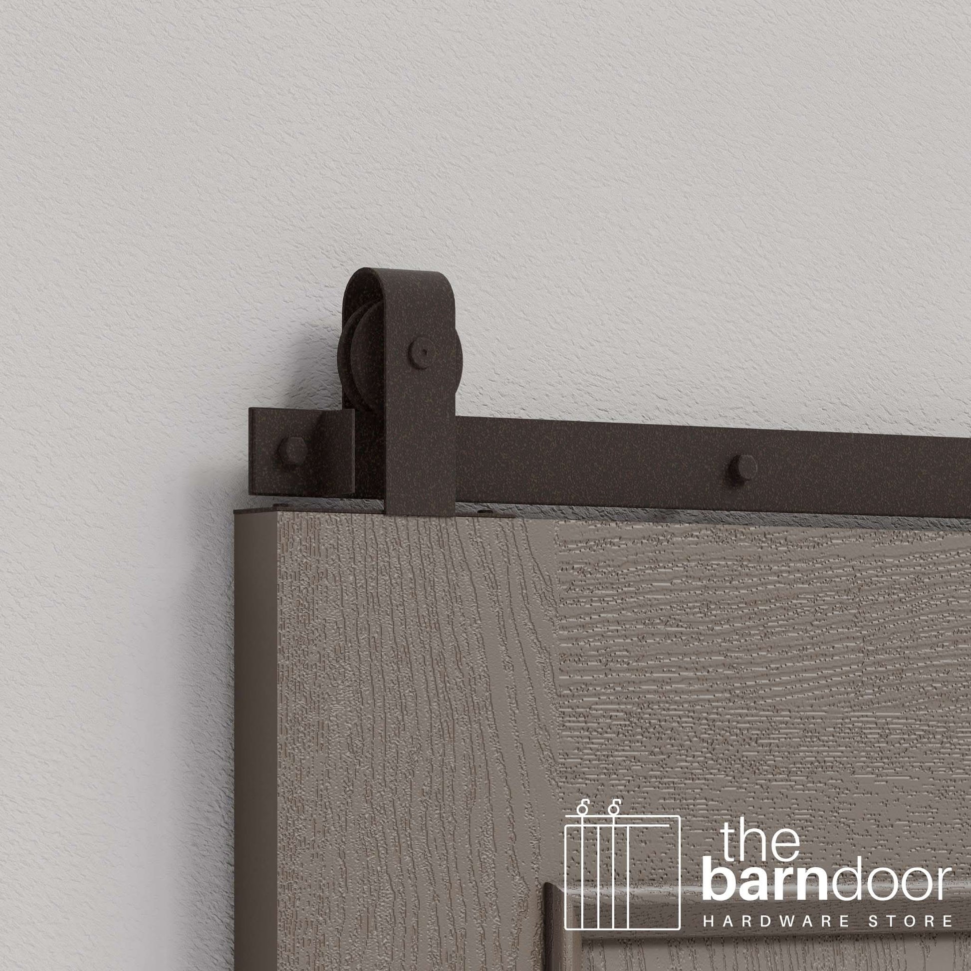 Bronze J Strap Top Mount Heavy Duty Single Track Barn Door Hardware