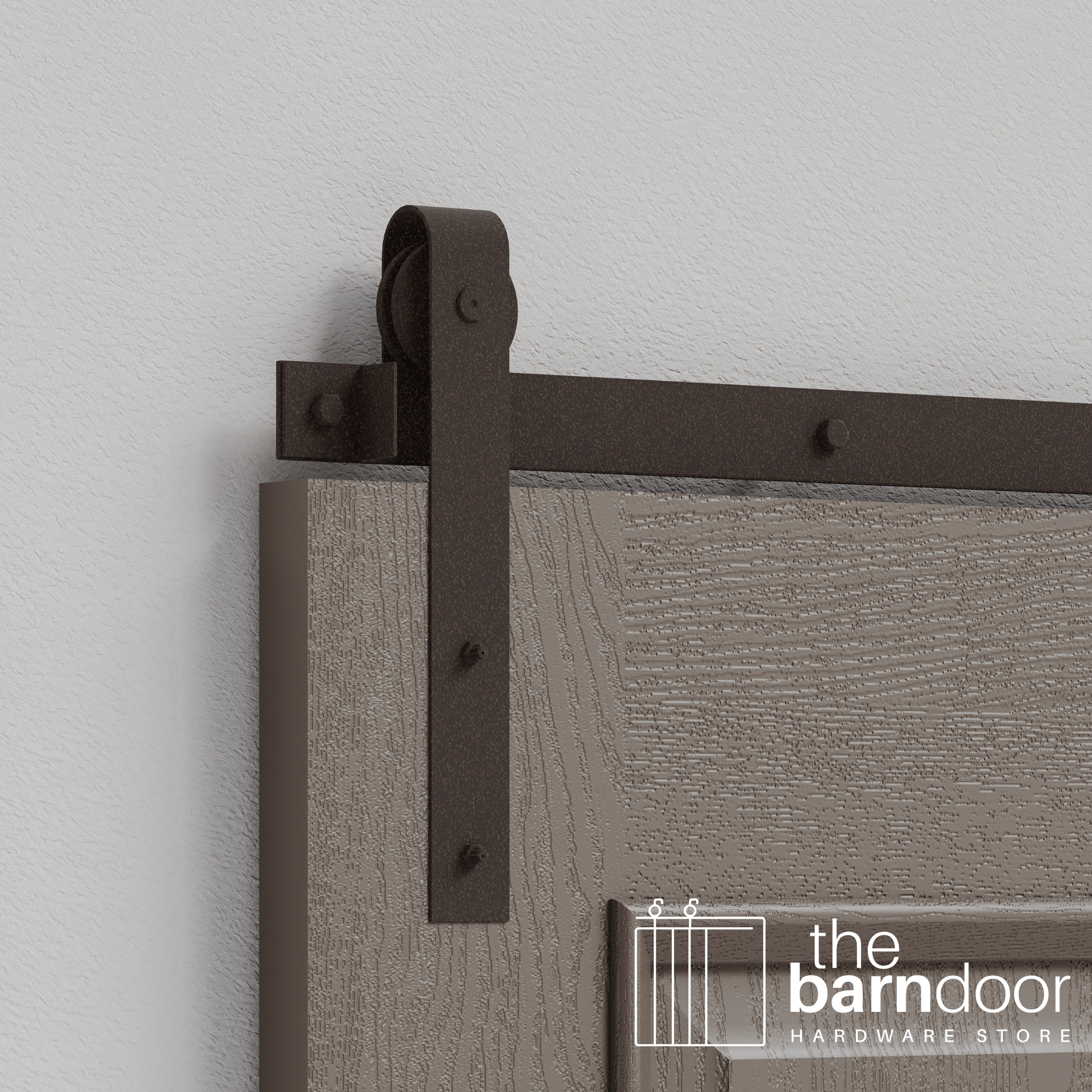Bronze J Strap Heavy Duty Single Track Barn Door Hardware