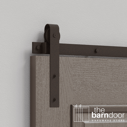 Bronze J Strap Heavy Duty Single Track Barn Door Hardware