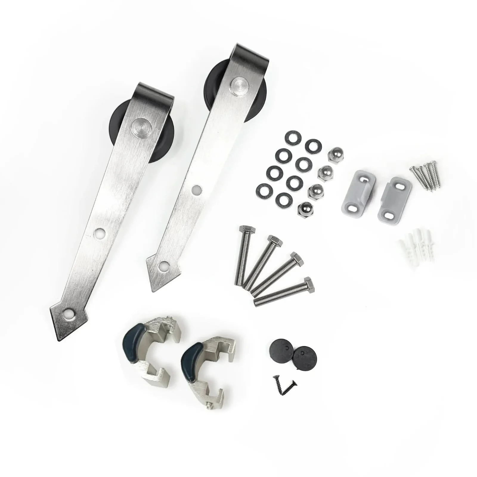 Premium Brushed Nickel Barn Door Roller Set