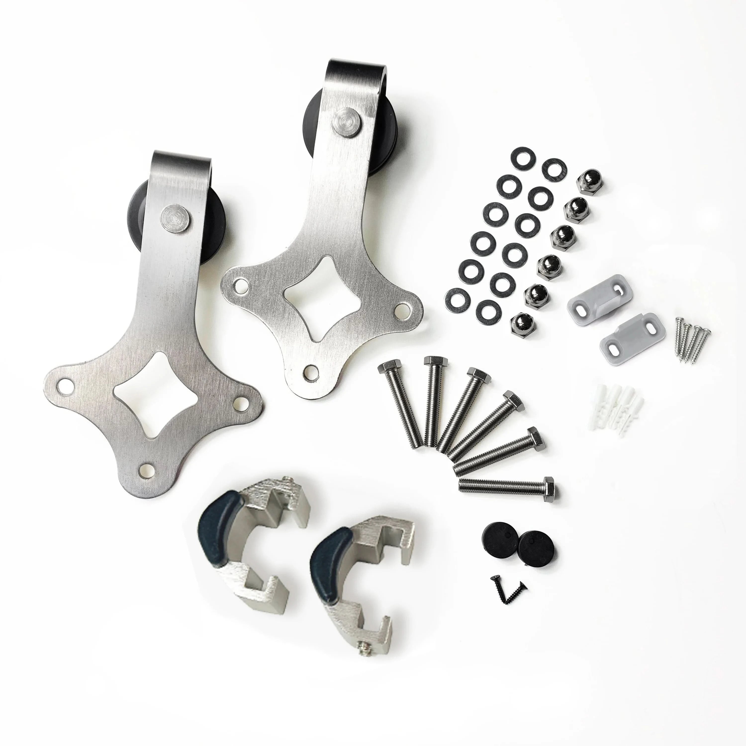 Premium Barn Door Roller in Brushed Nickel Set