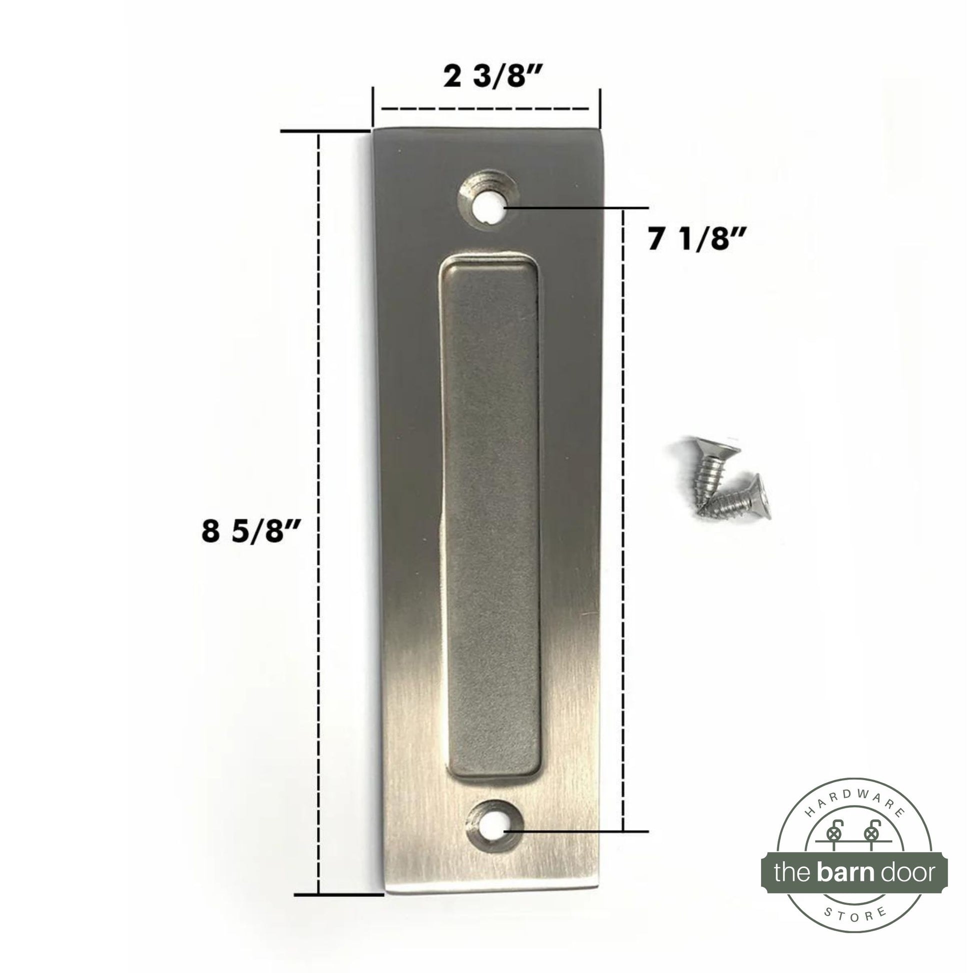 Brushed Nickel Barn Door Flush Pull