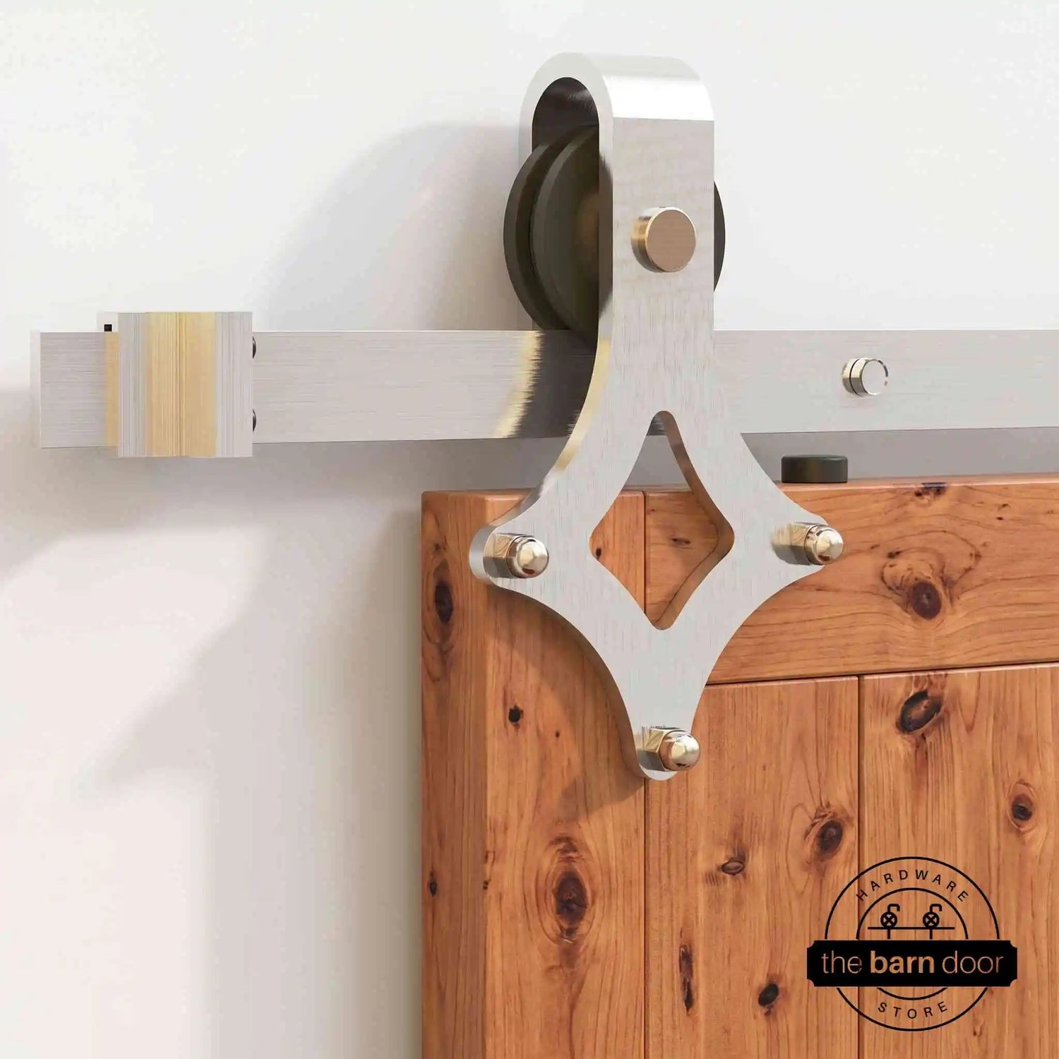 Diamond Brushed Nickel Barn Door Hardware Kit