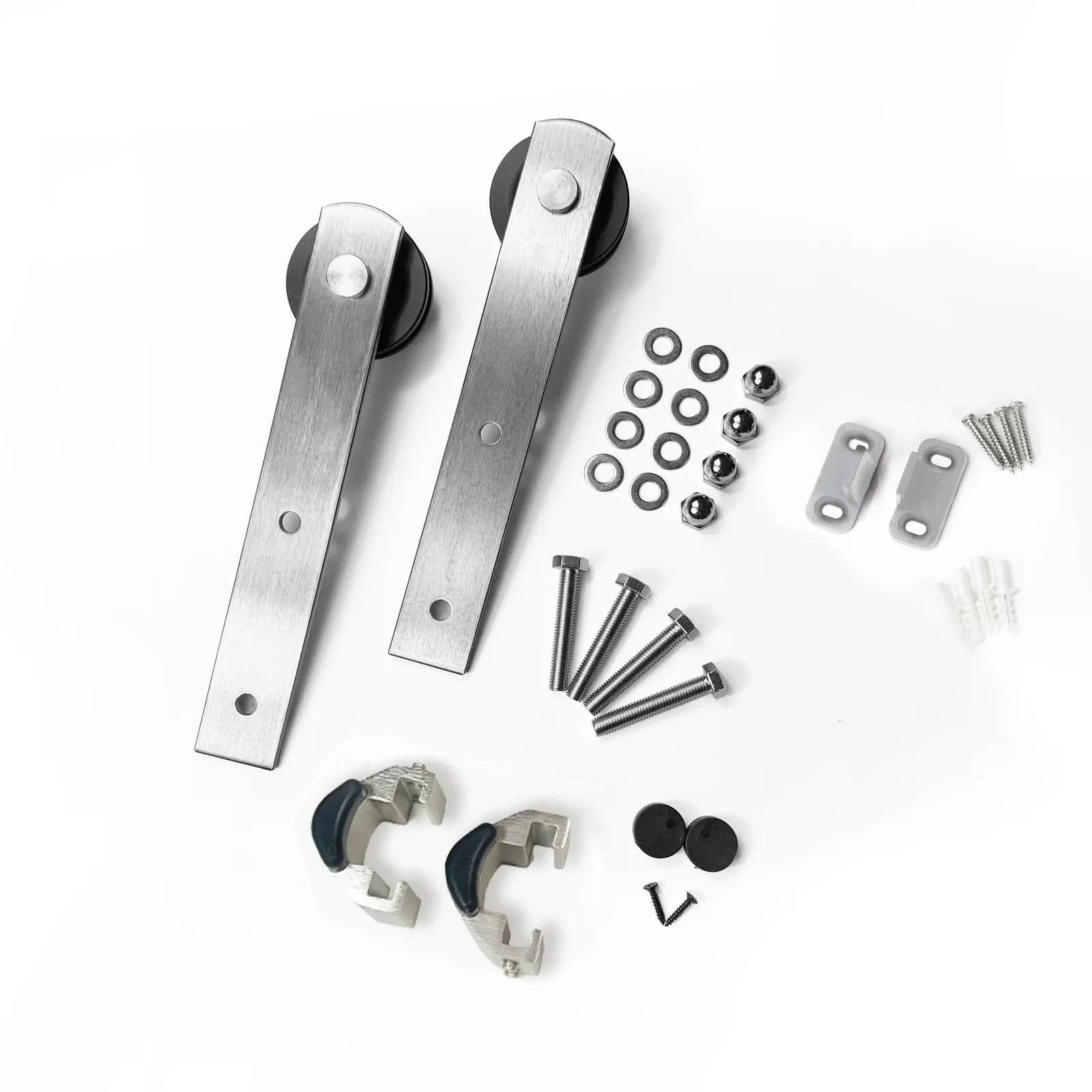 Straight Barn Door Roller in Brushed Nickel
