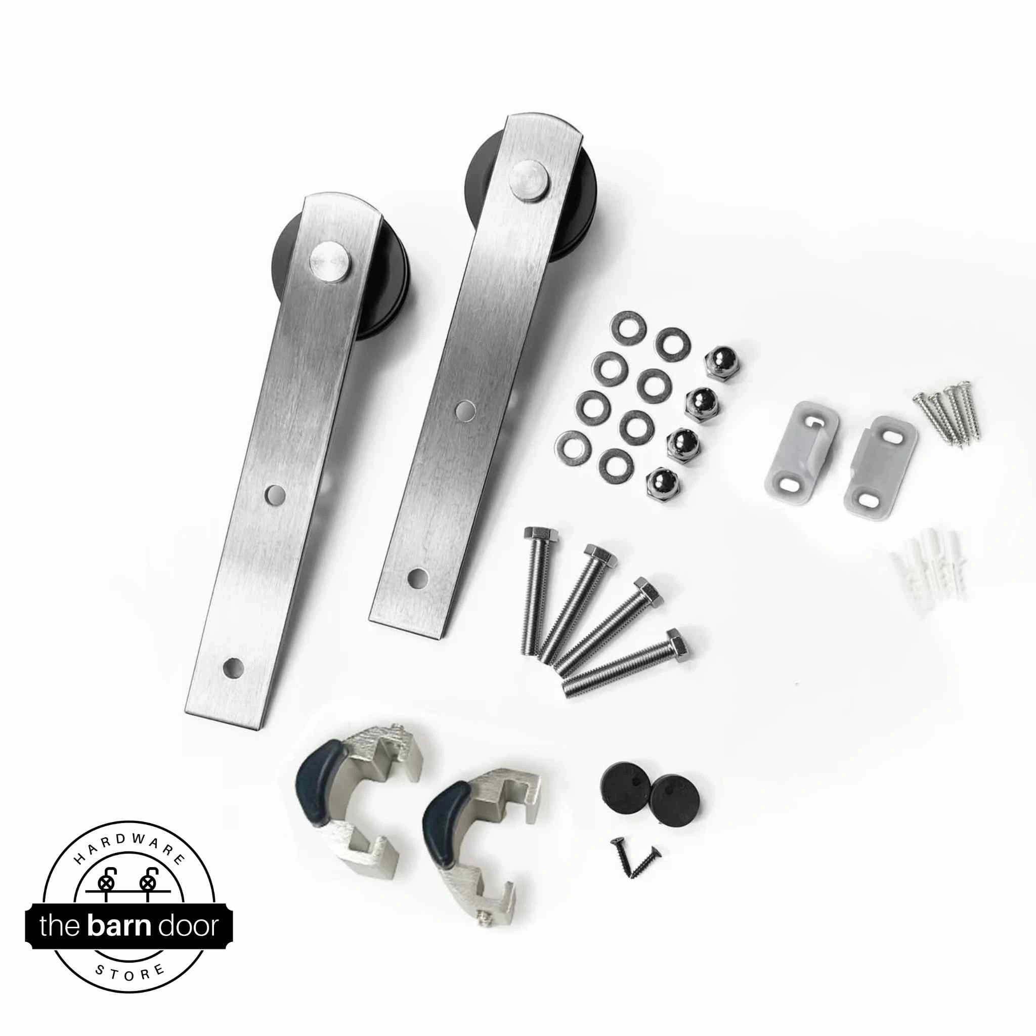 Straight Barn Door Roller in Brushed Nickel