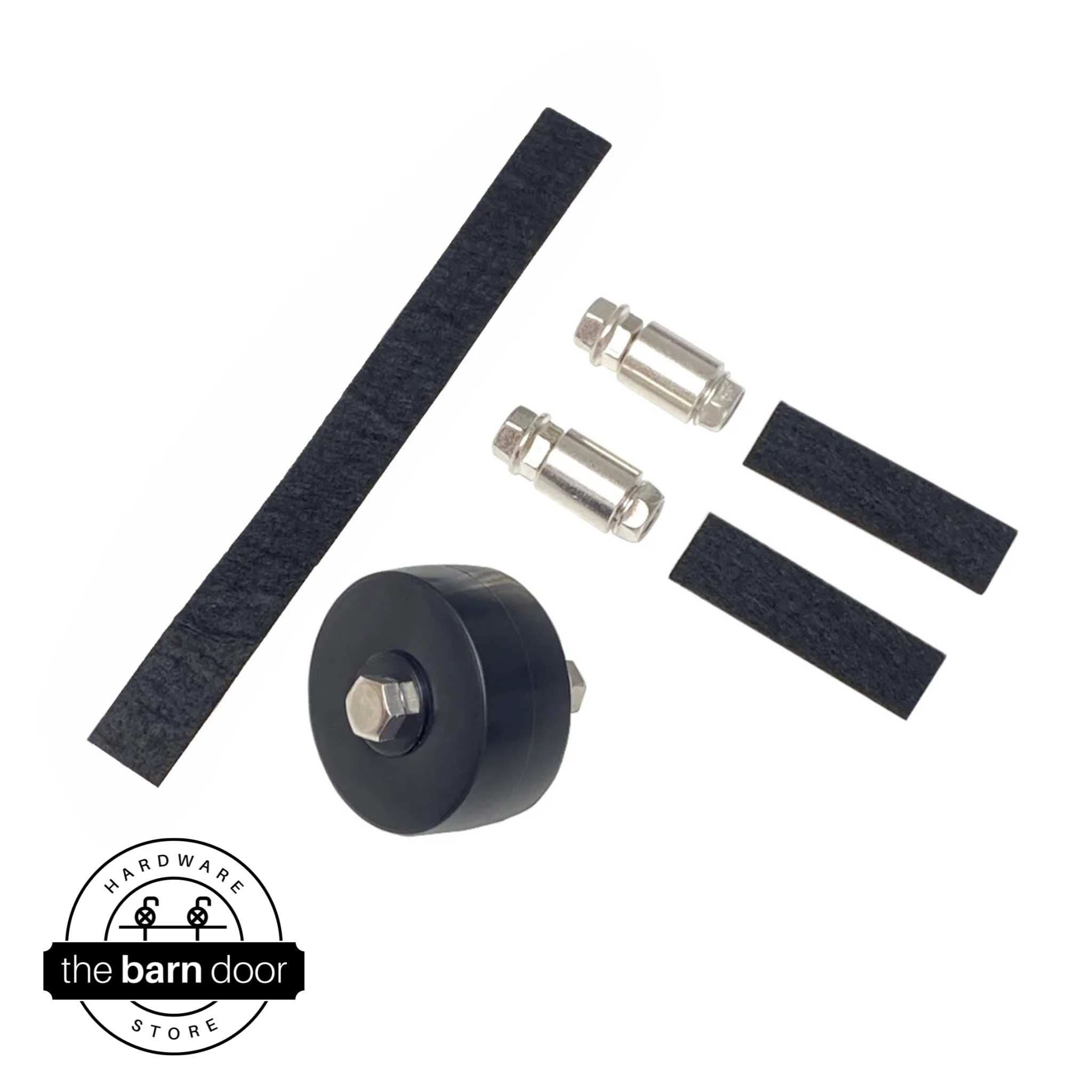 Brushed Nickel Wall Mounted Roller Floor Guide Parts Close Up