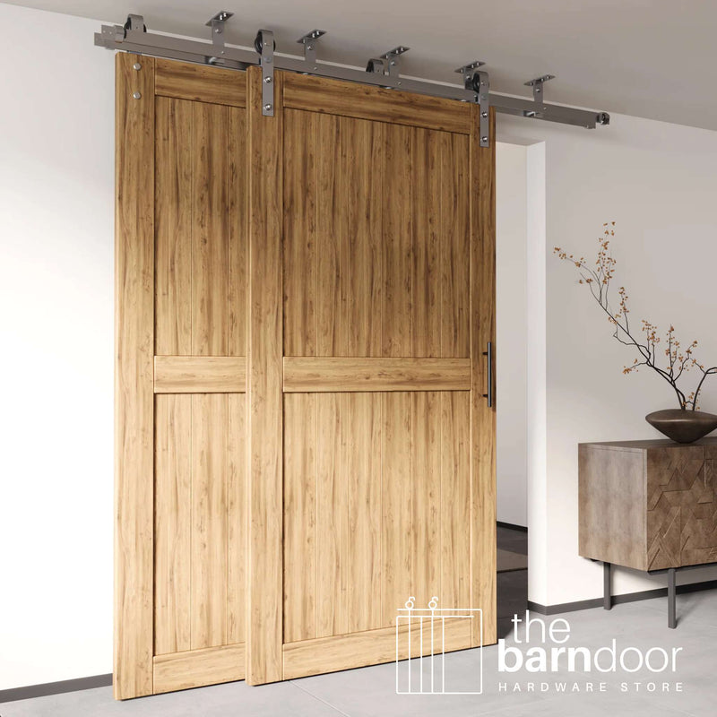 Ceiling Mounted Double Bypass Barn Door Hardware Kit