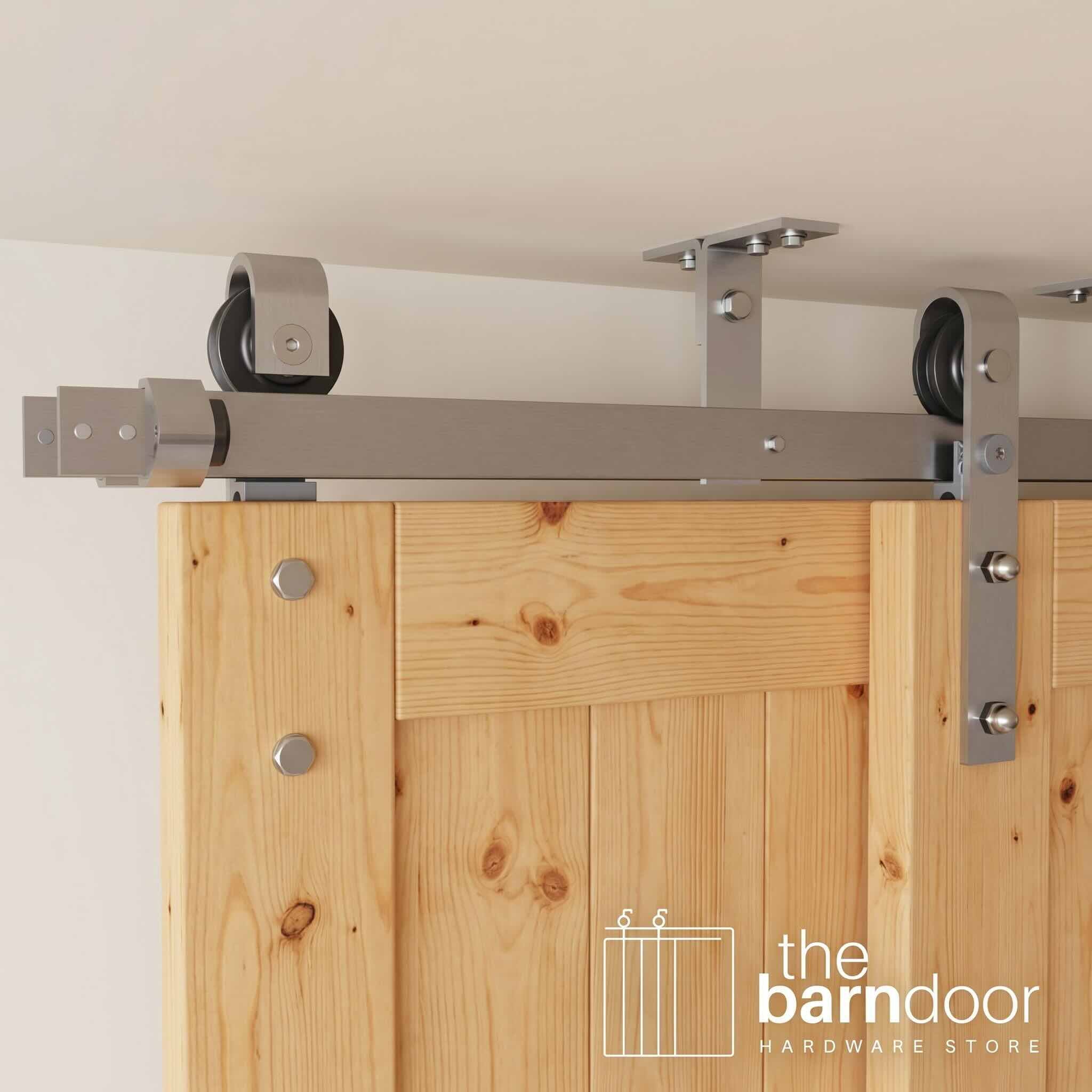Ceiling Mounted Double Bypass Barn Door Hardware Kit