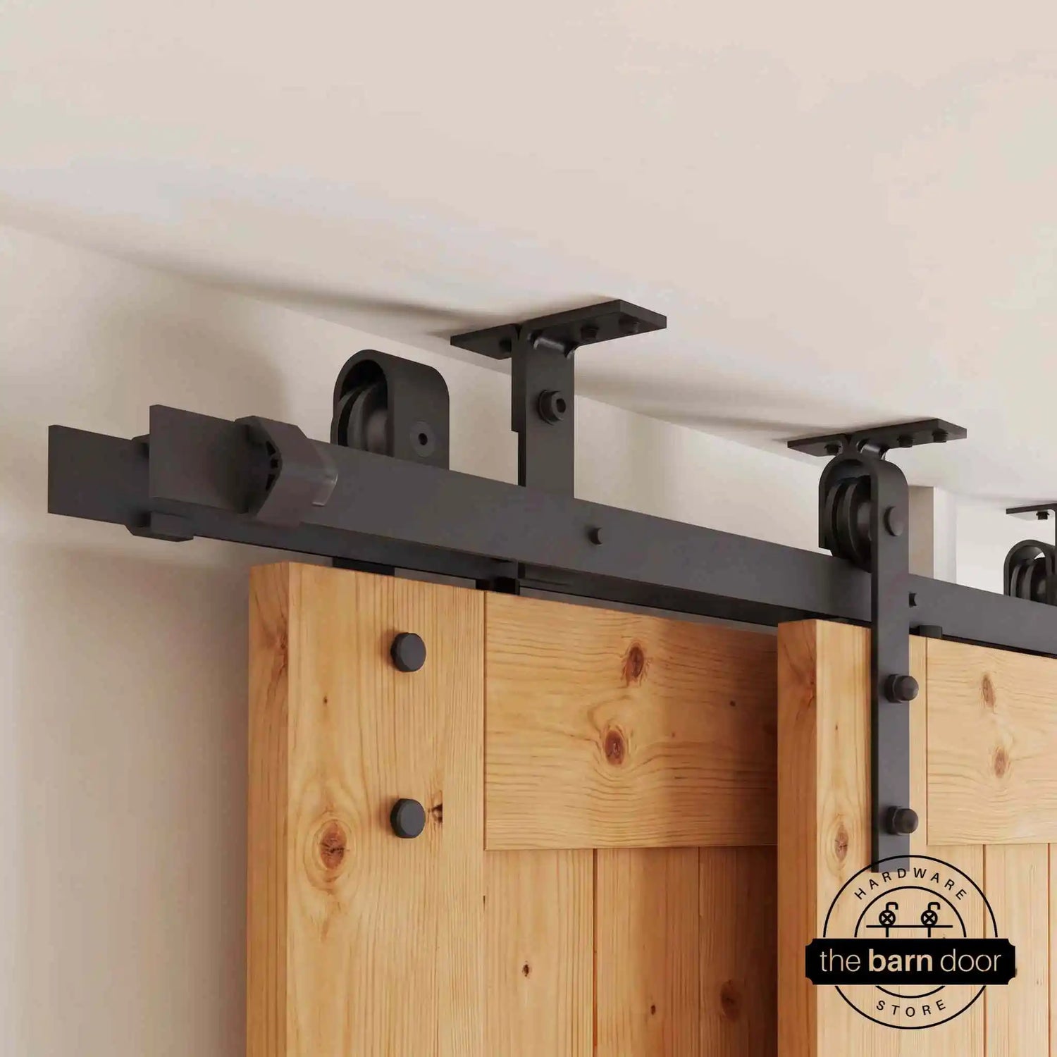 Double Track Bypass Ceiling-Mounted Barn Door Kit by TBDHS