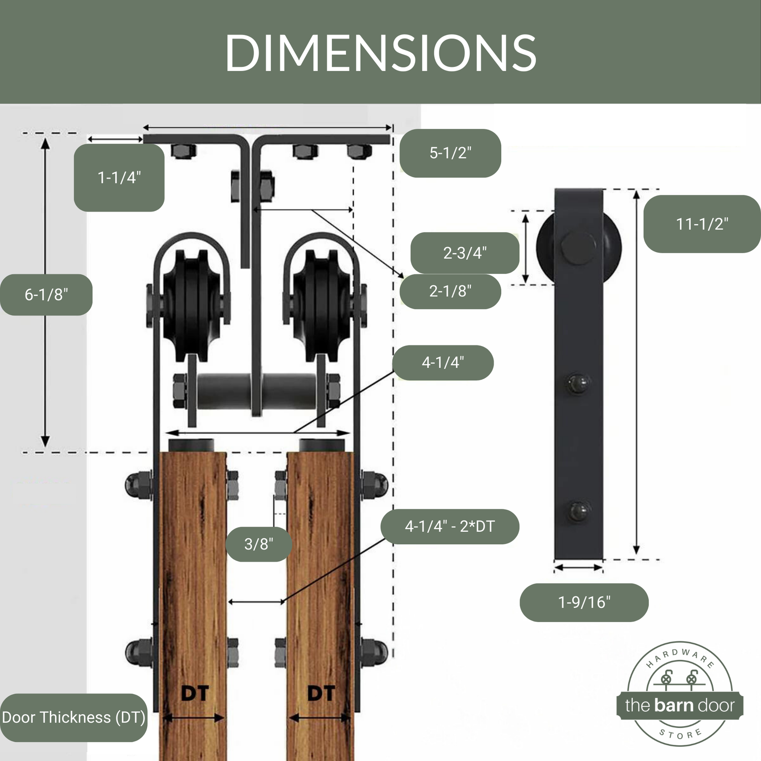 Ceiling Mount Double Bypass Barn Door Roller Dimensions