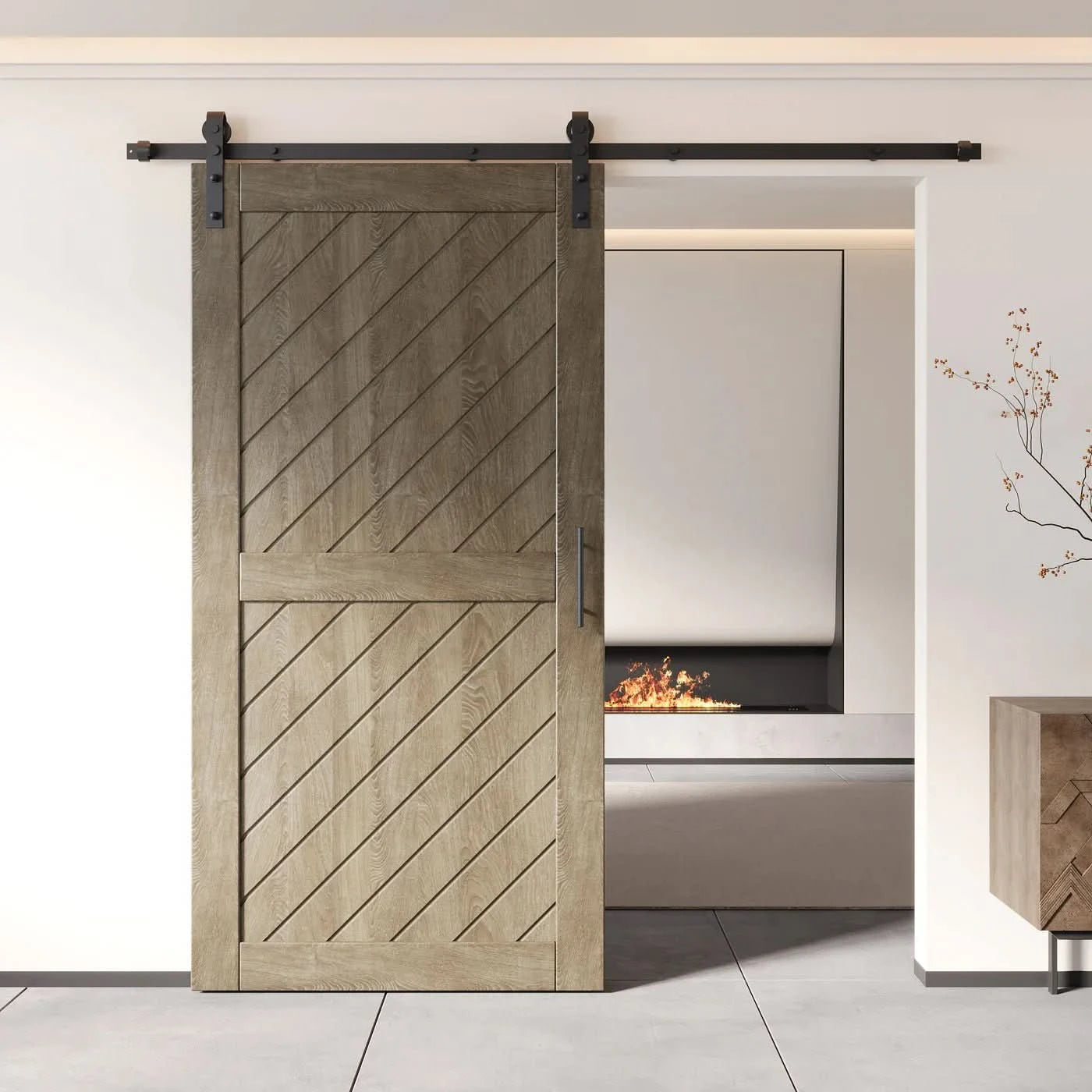Classic Gray Slanted Barn Door